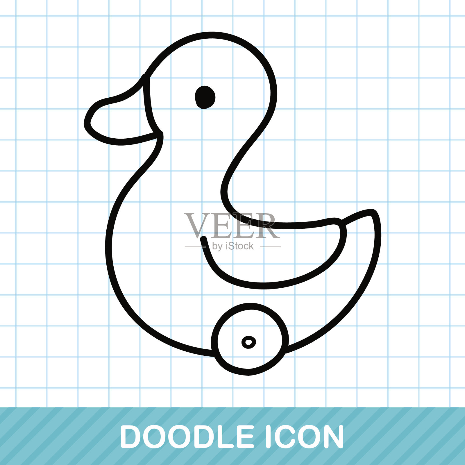 玩具鸭涂鸦设计元素图片