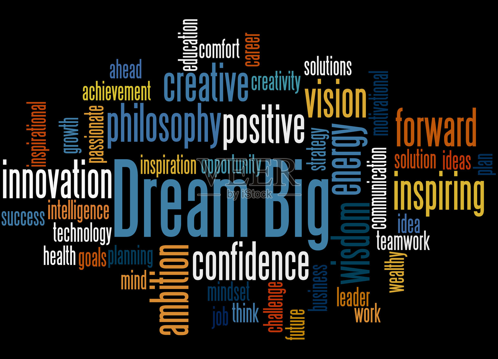 梦想大，词云概念5插画图片素材