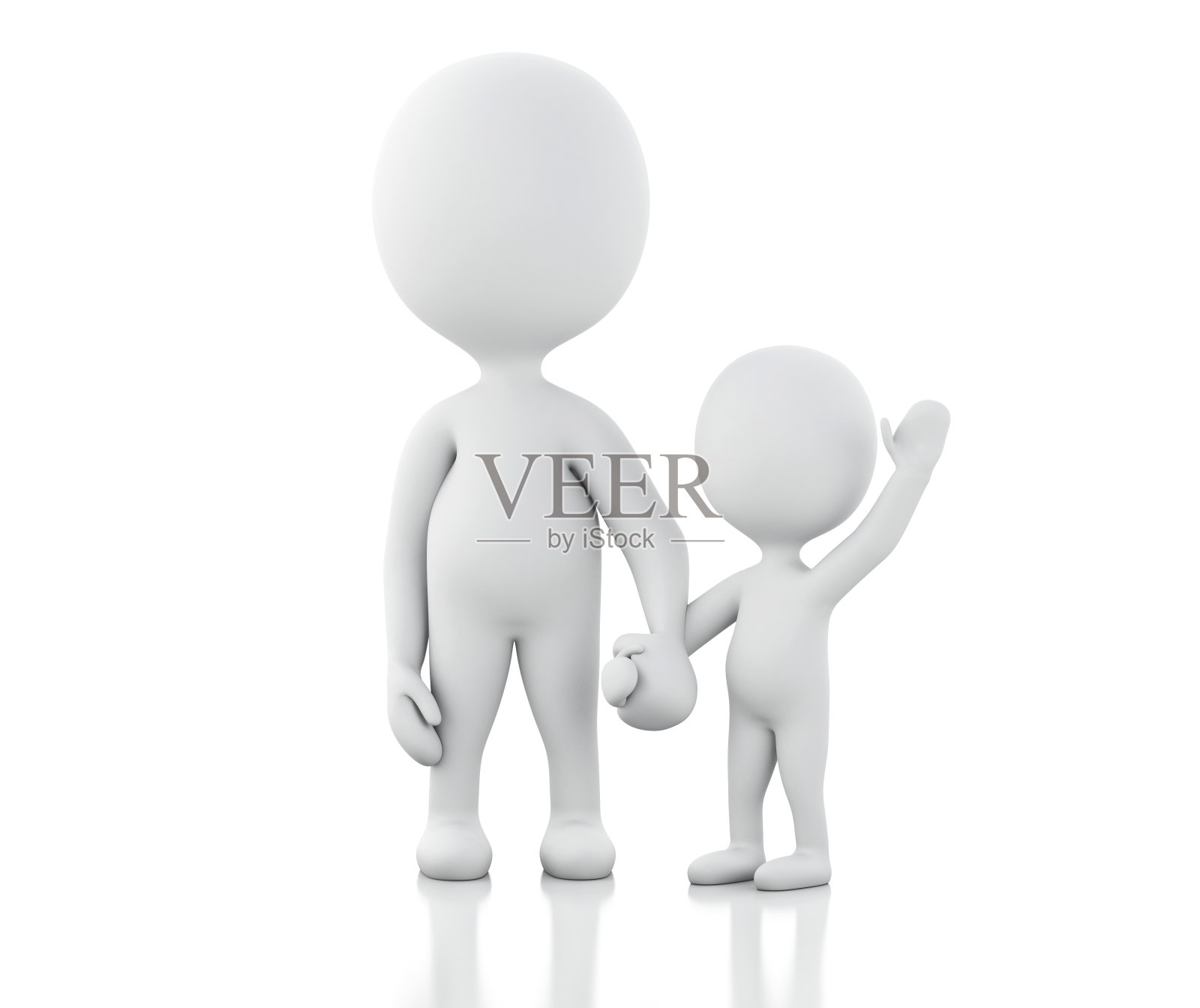 3d有孩子的家长。照片摄影图片