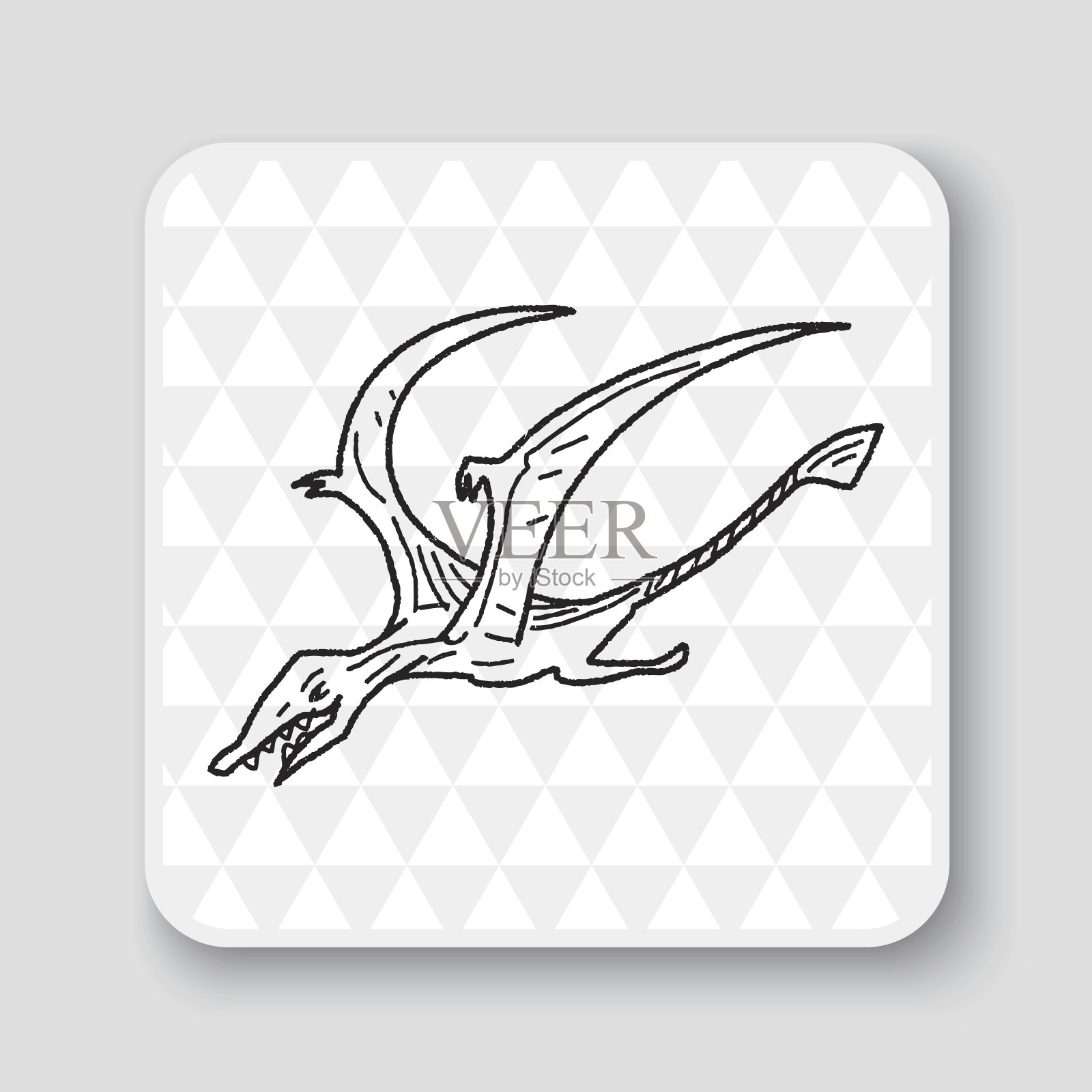 翼龙恐龙涂鸦插画图片素材