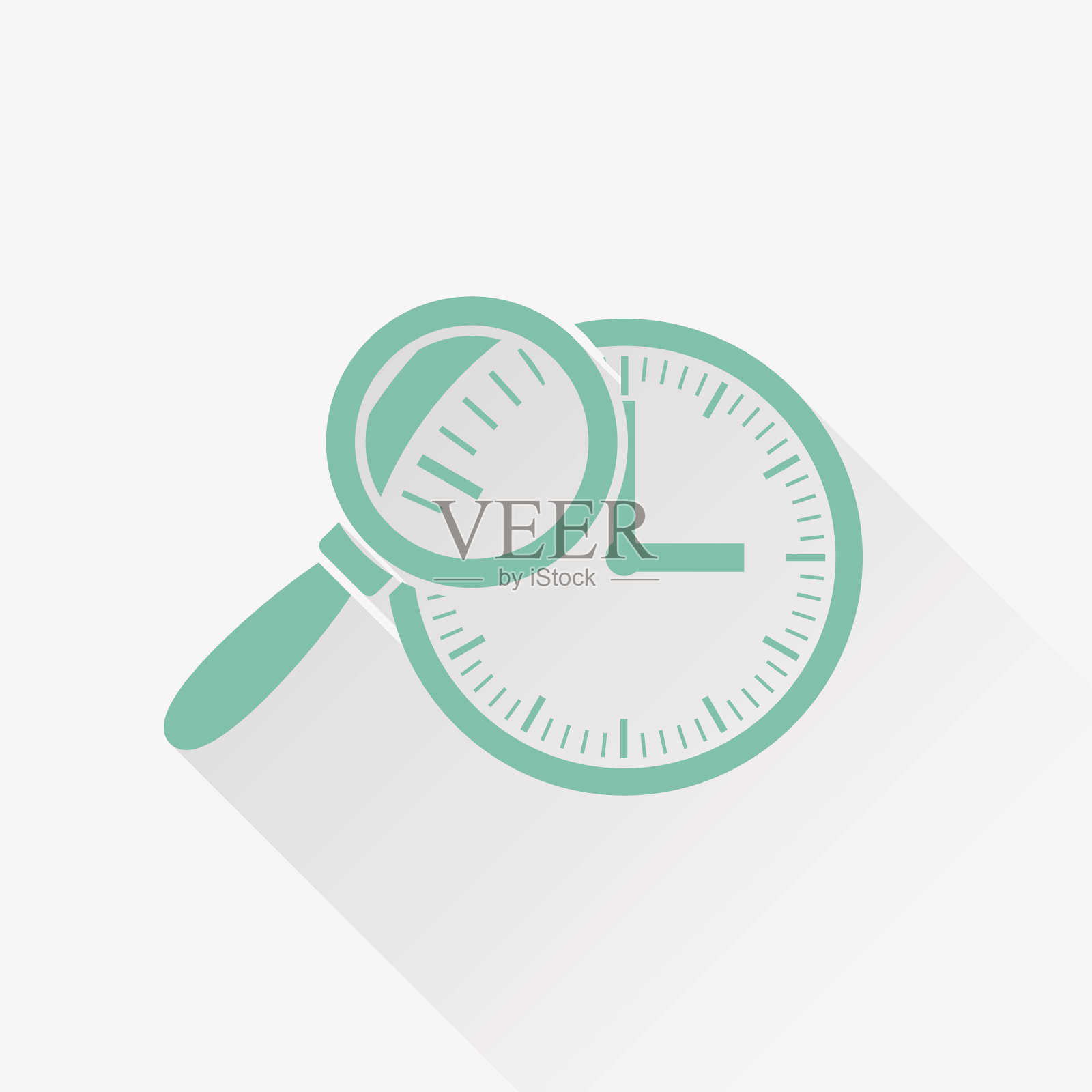 时钟面平面图标。矢量插图。插画图片素材