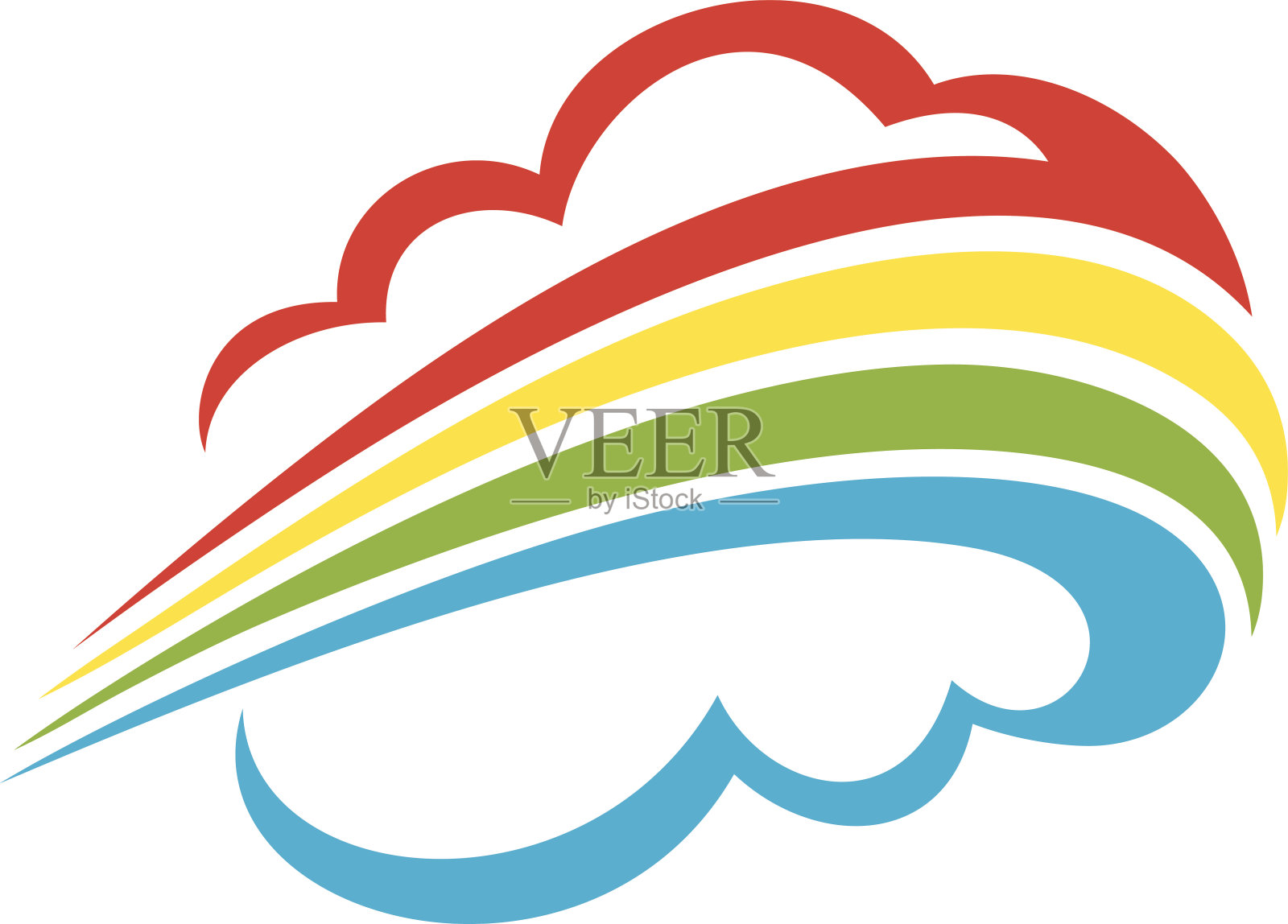 云彩虹插画图片素材