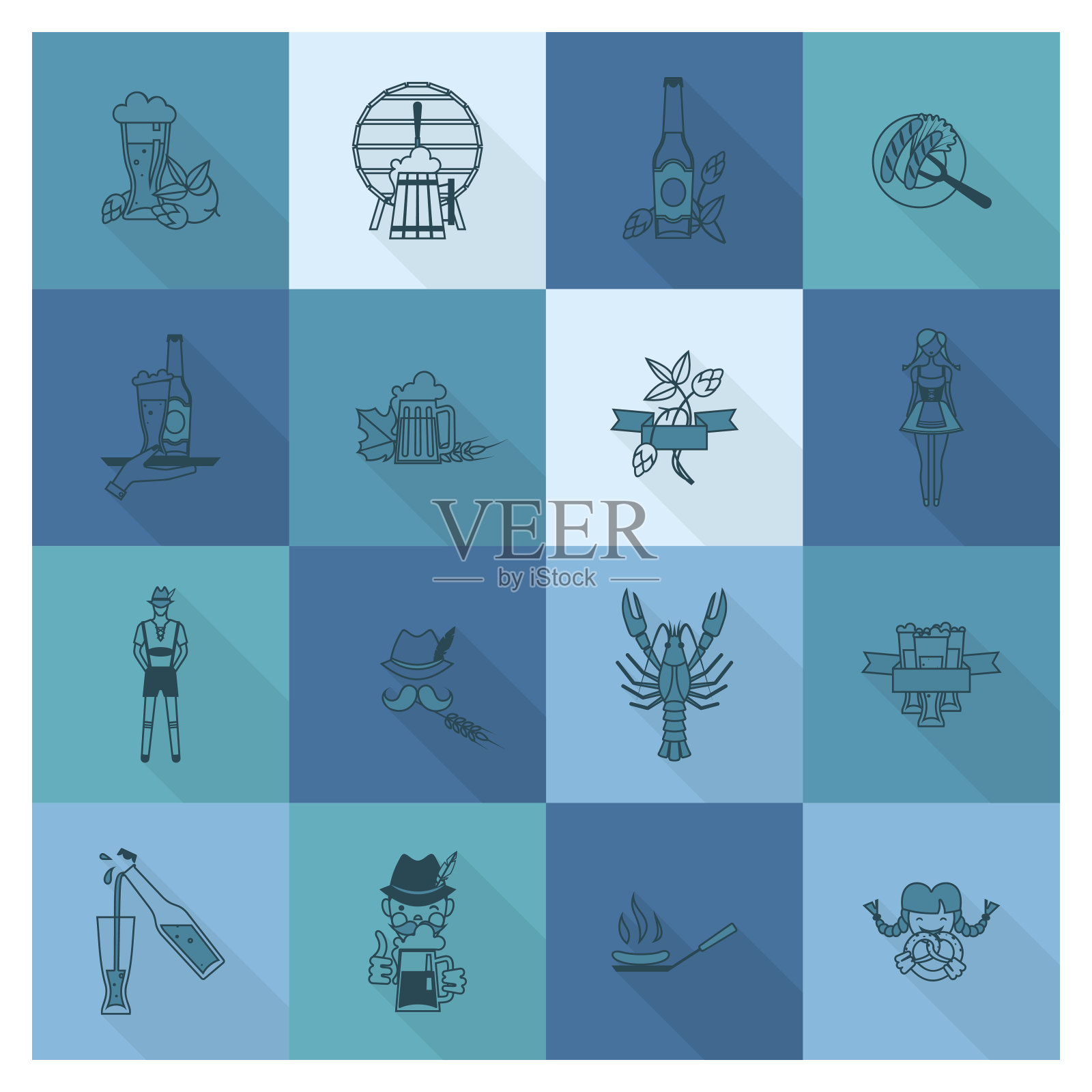 德国慕尼黑啤酒节图标素材