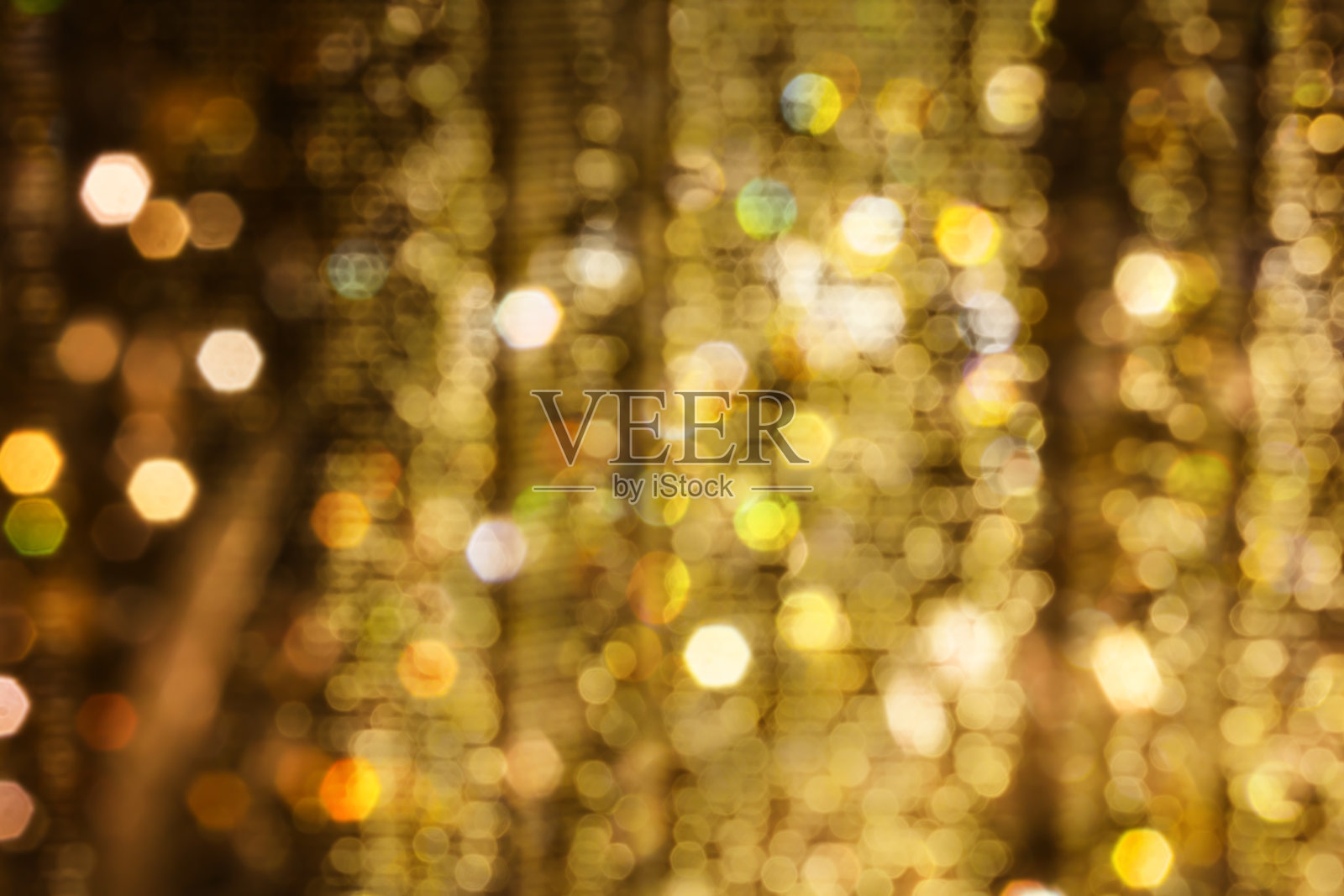 金色花式散景圣诞或事件夜灯照片摄影图片