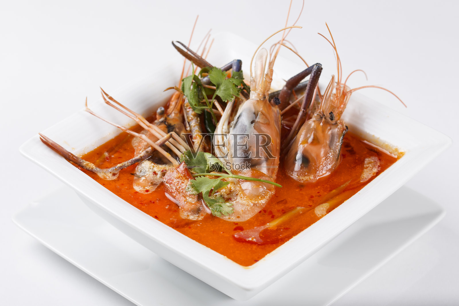 酸辣虾汤照片摄影图片