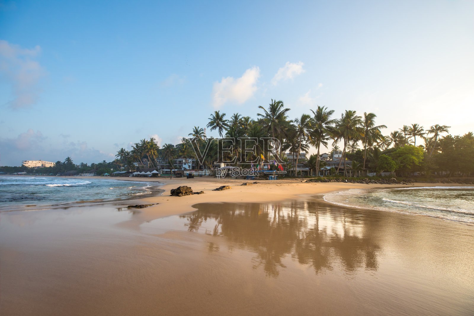 斯里兰卡的天堂海滩。照片摄影图片