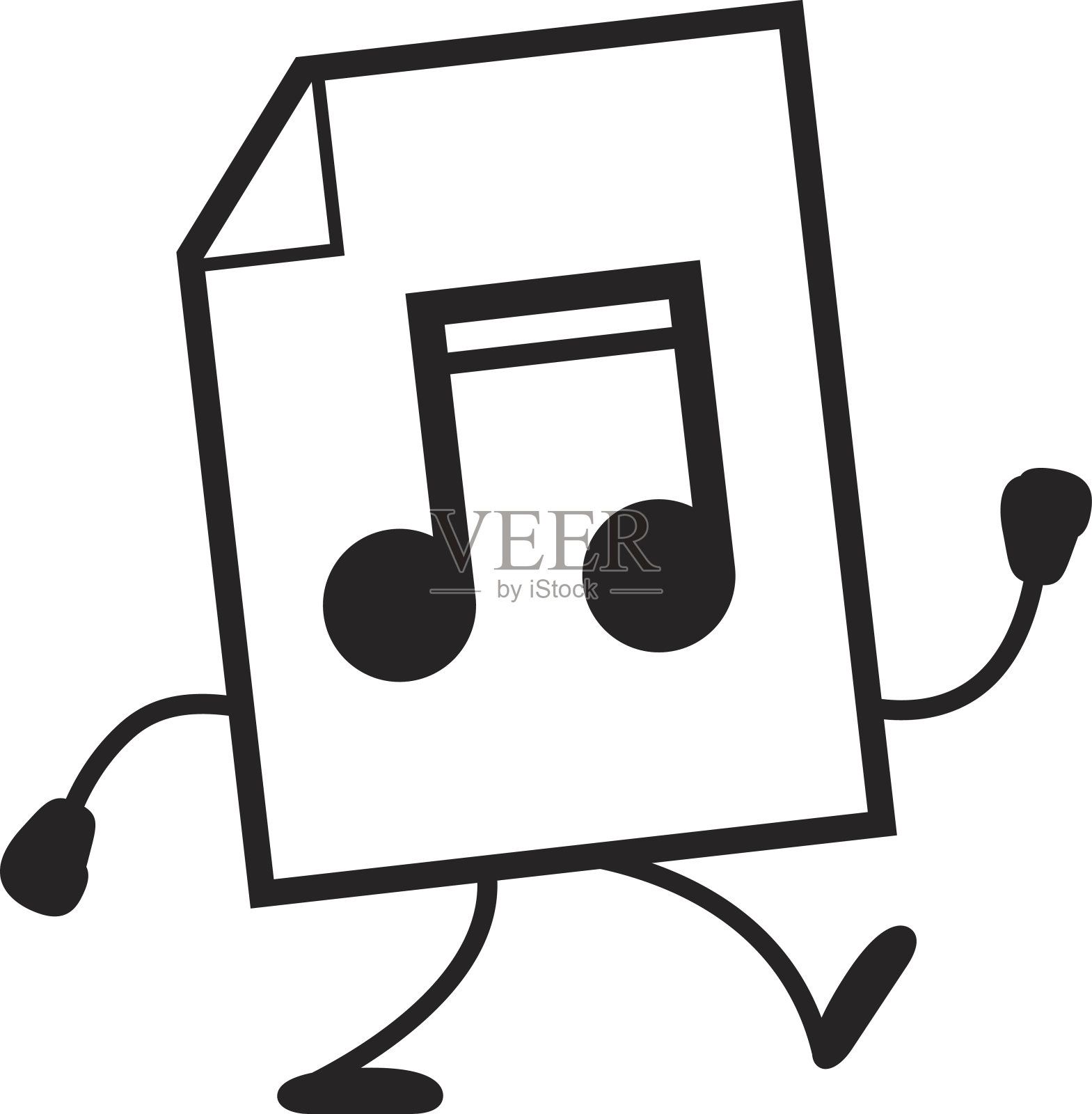 行走的音频文件插画图片素材