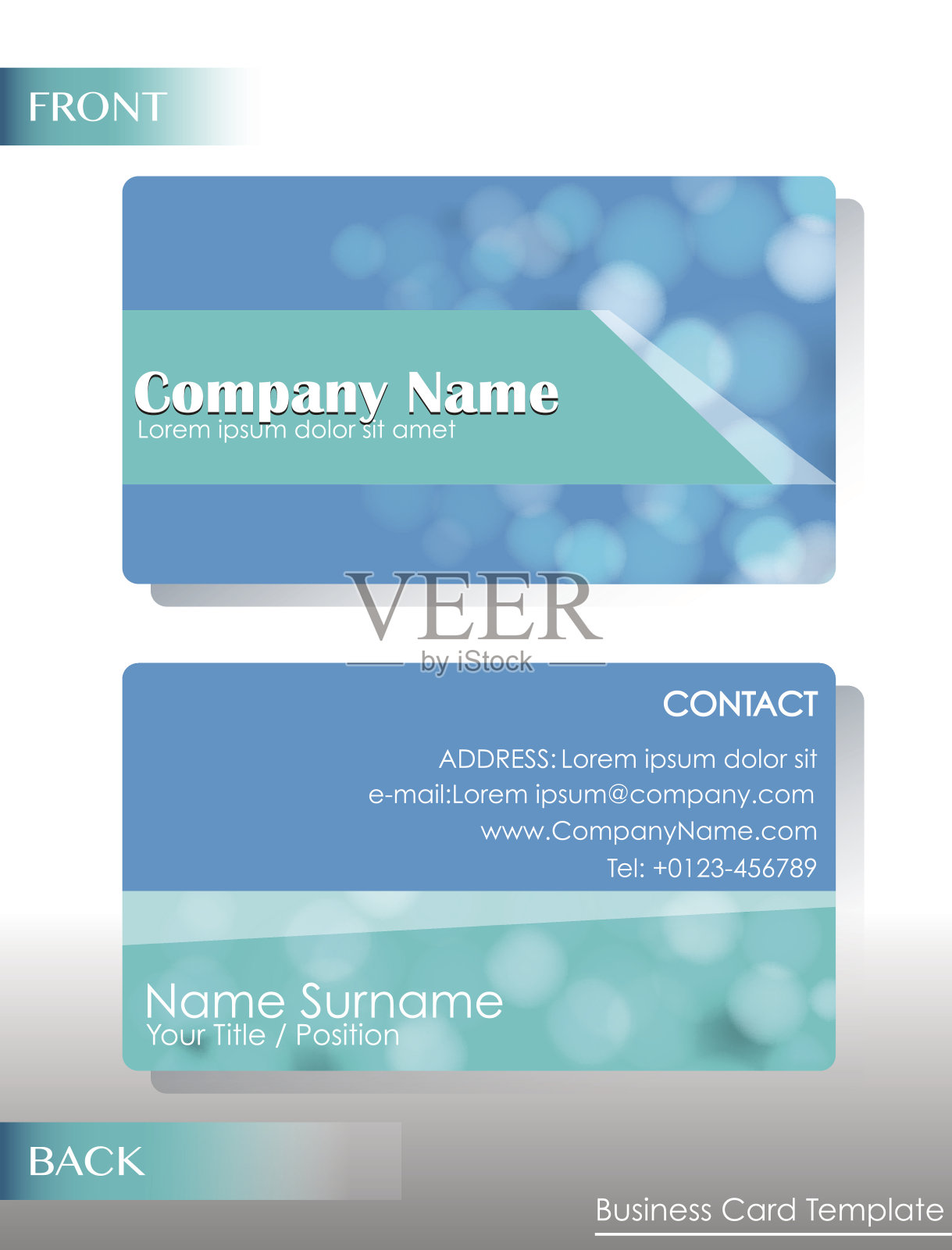 蓝卡设计模板素材