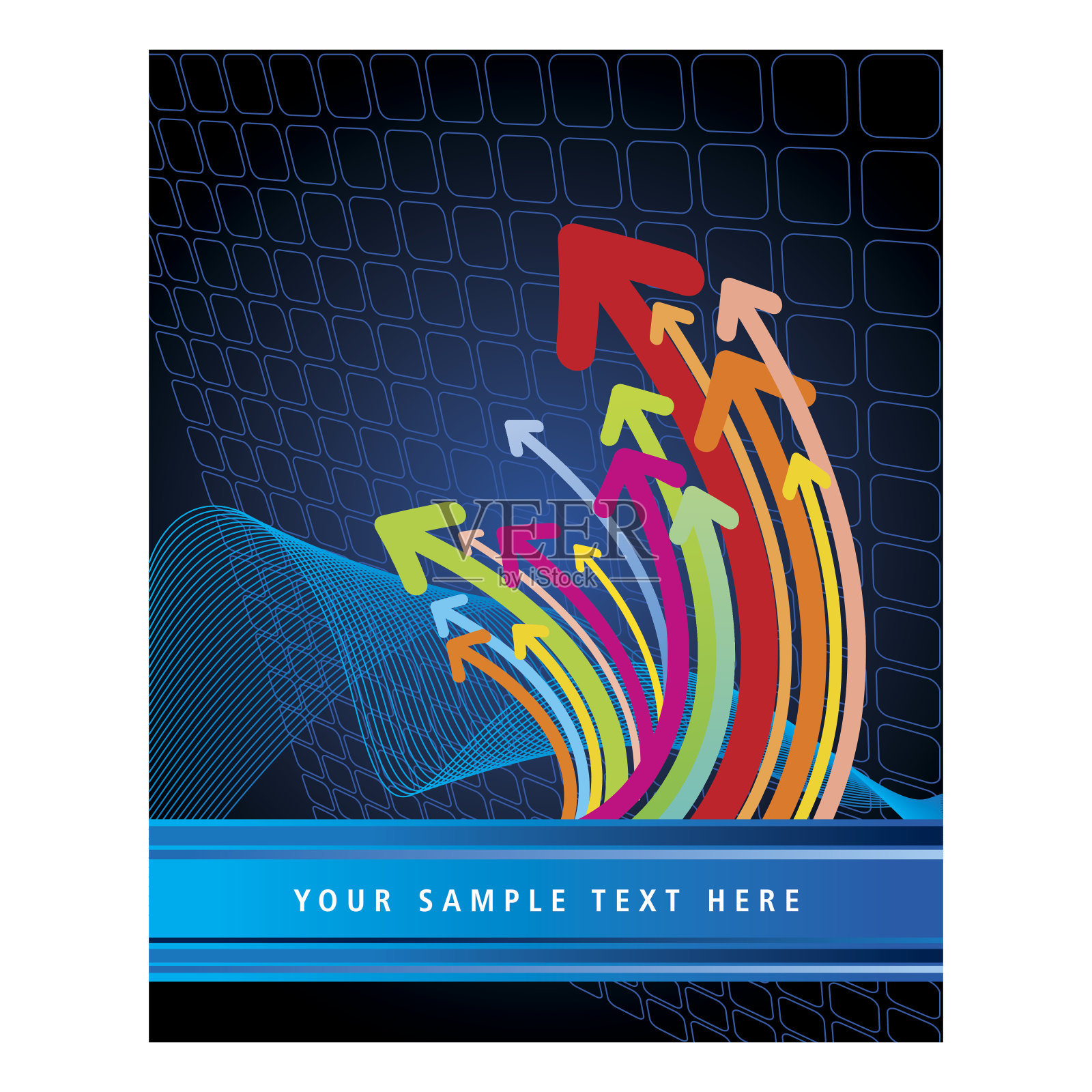 抽象背景与箭头-插图设计模板素材