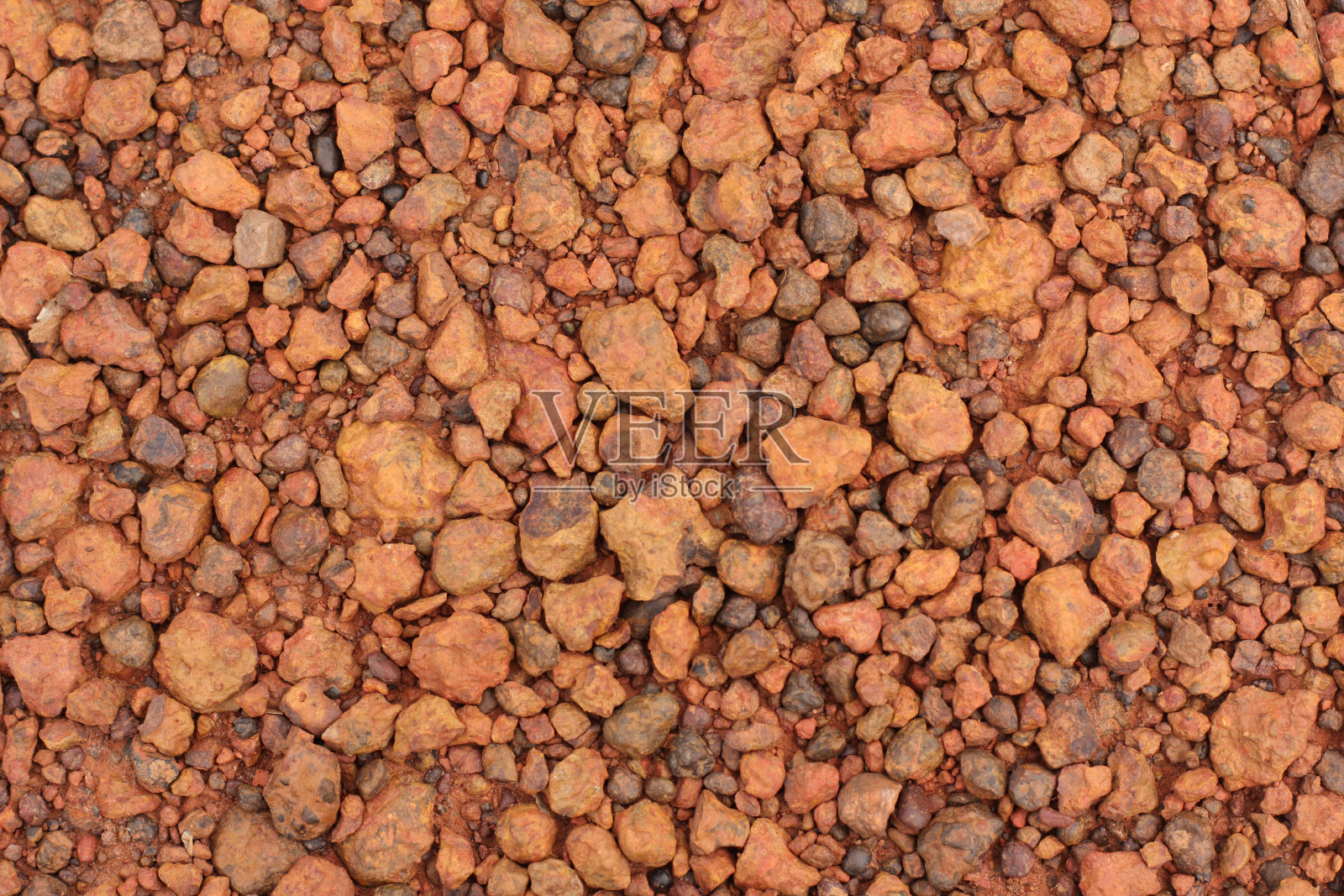 红色红土砾石纹理为背景。照片摄影图片