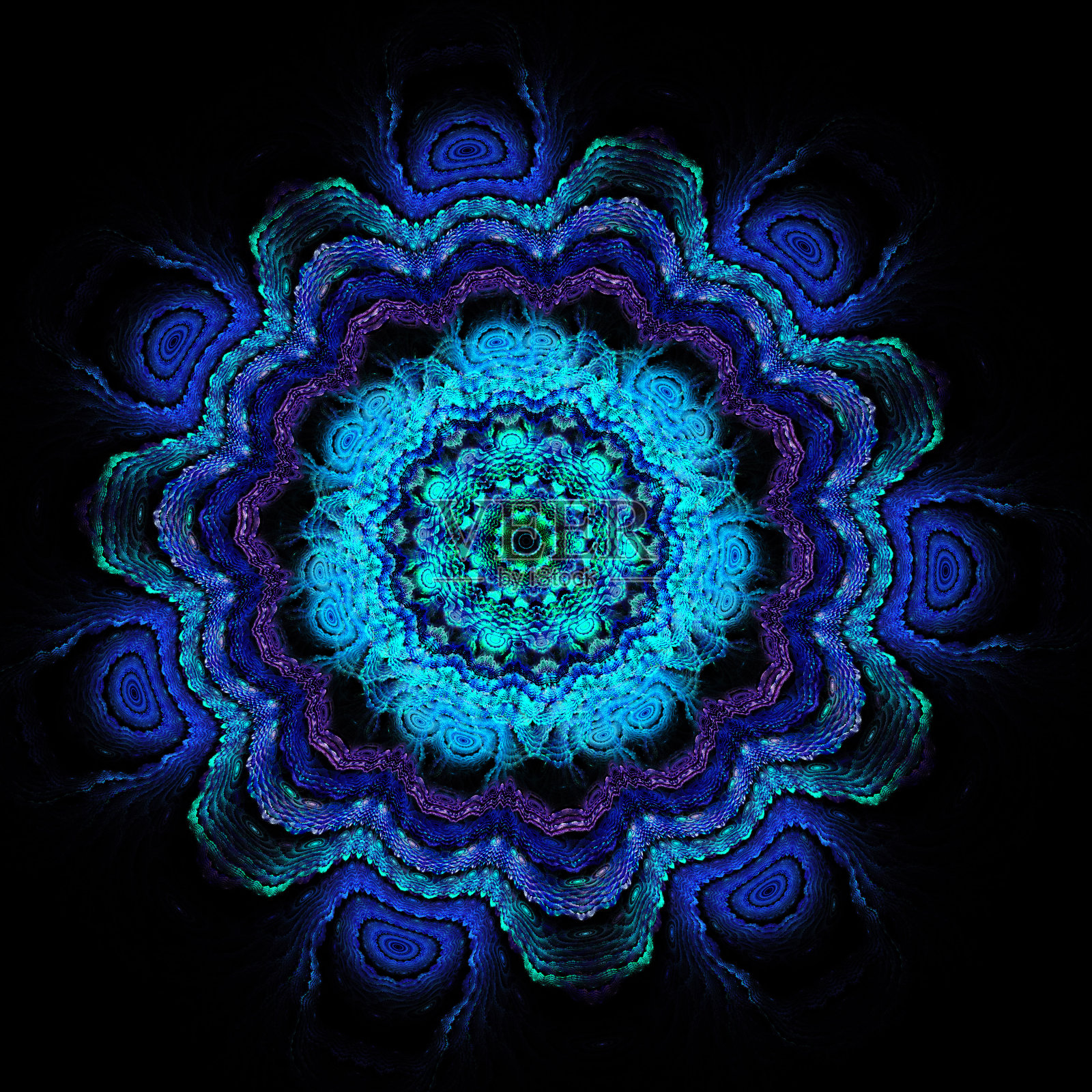 空间的花。彩色的圆圈。变形。插画图片素材