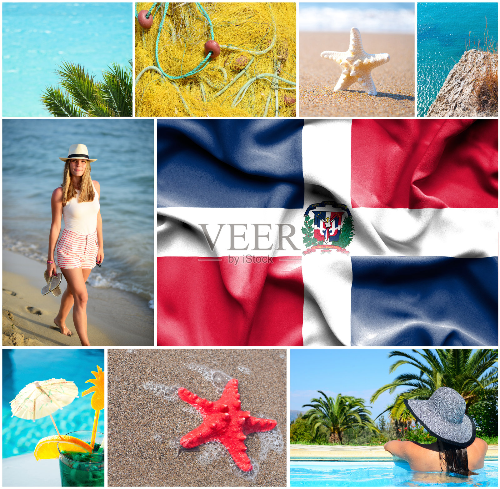 多米尼加共和国暑假的概念拼贴画照片摄影图片