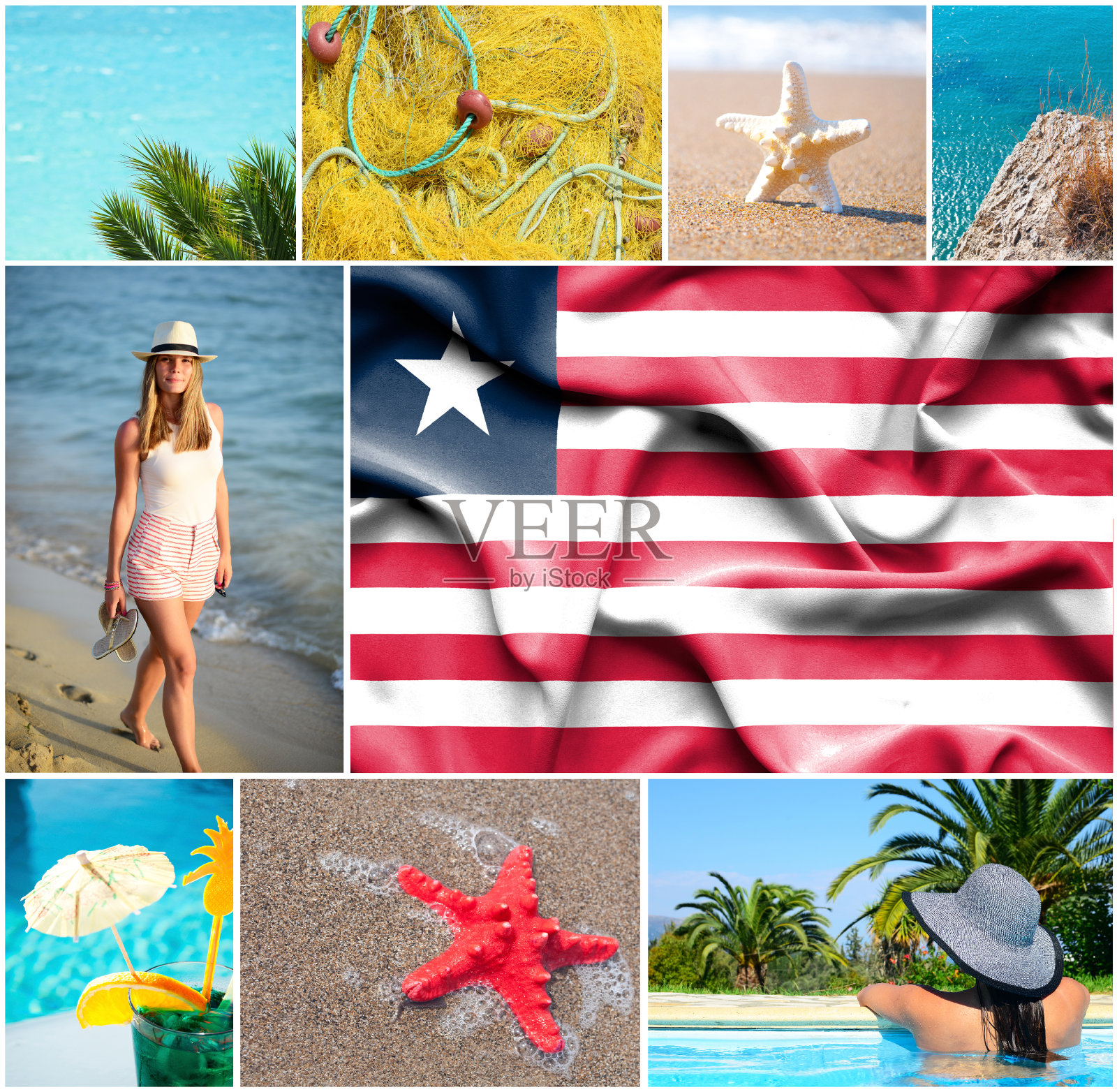 利比里亚暑假的概念拼贴画照片摄影图片