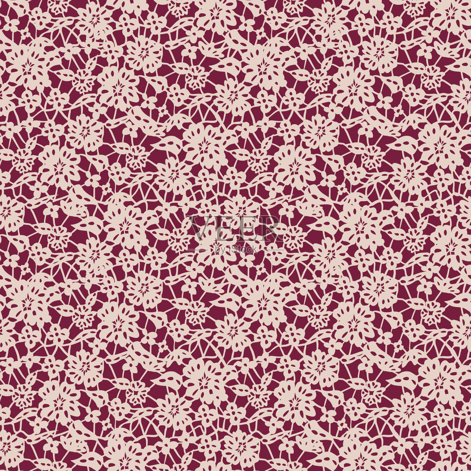 无缝的白色花边插画图片素材