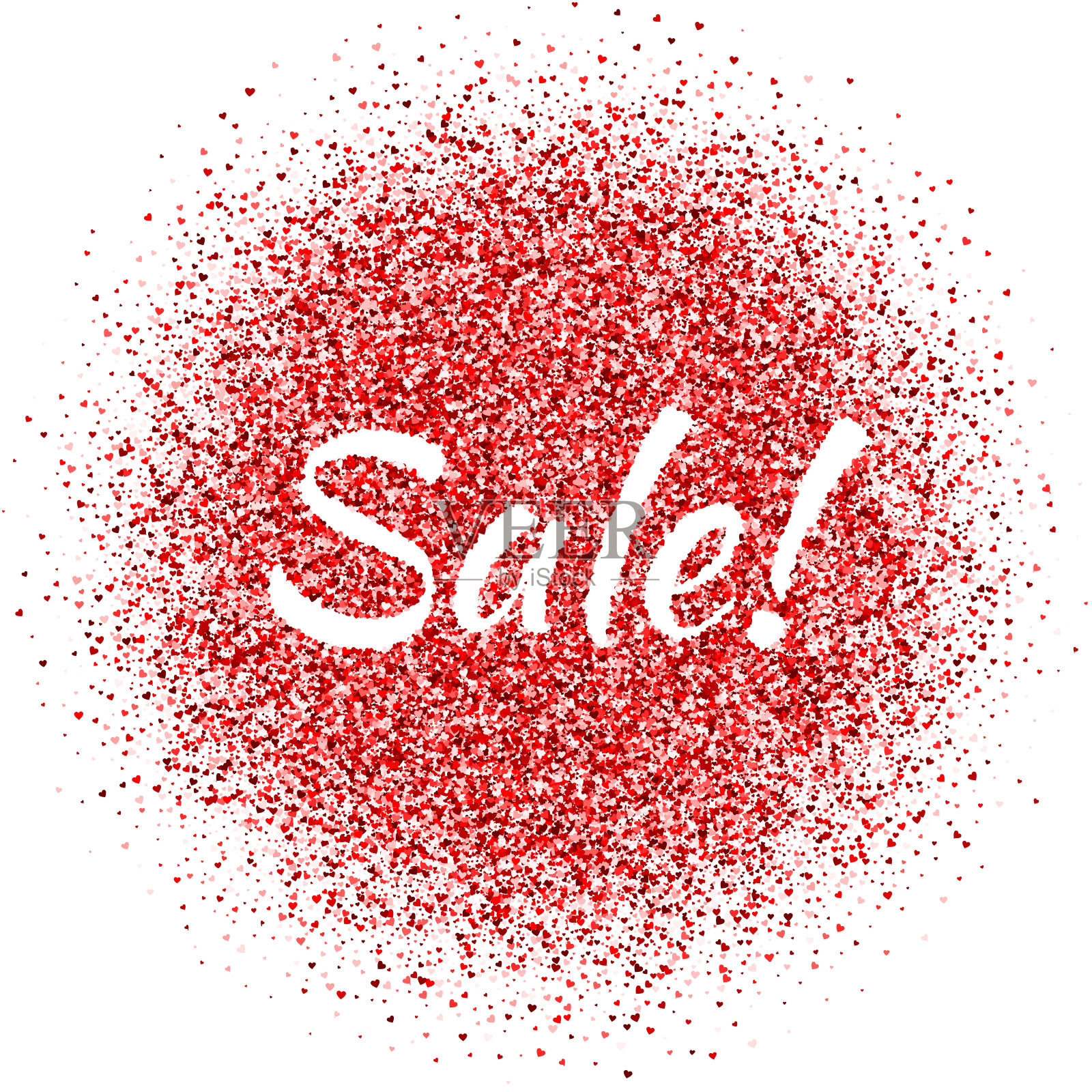 红色灰尘和销售标志。闪闪发光。销售的微光。闪闪发光的文本插画图片素材