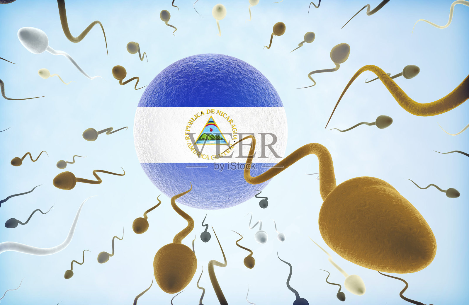 3D插画移民概念:精子游离尼加拉瓜(系列)插画图片素材