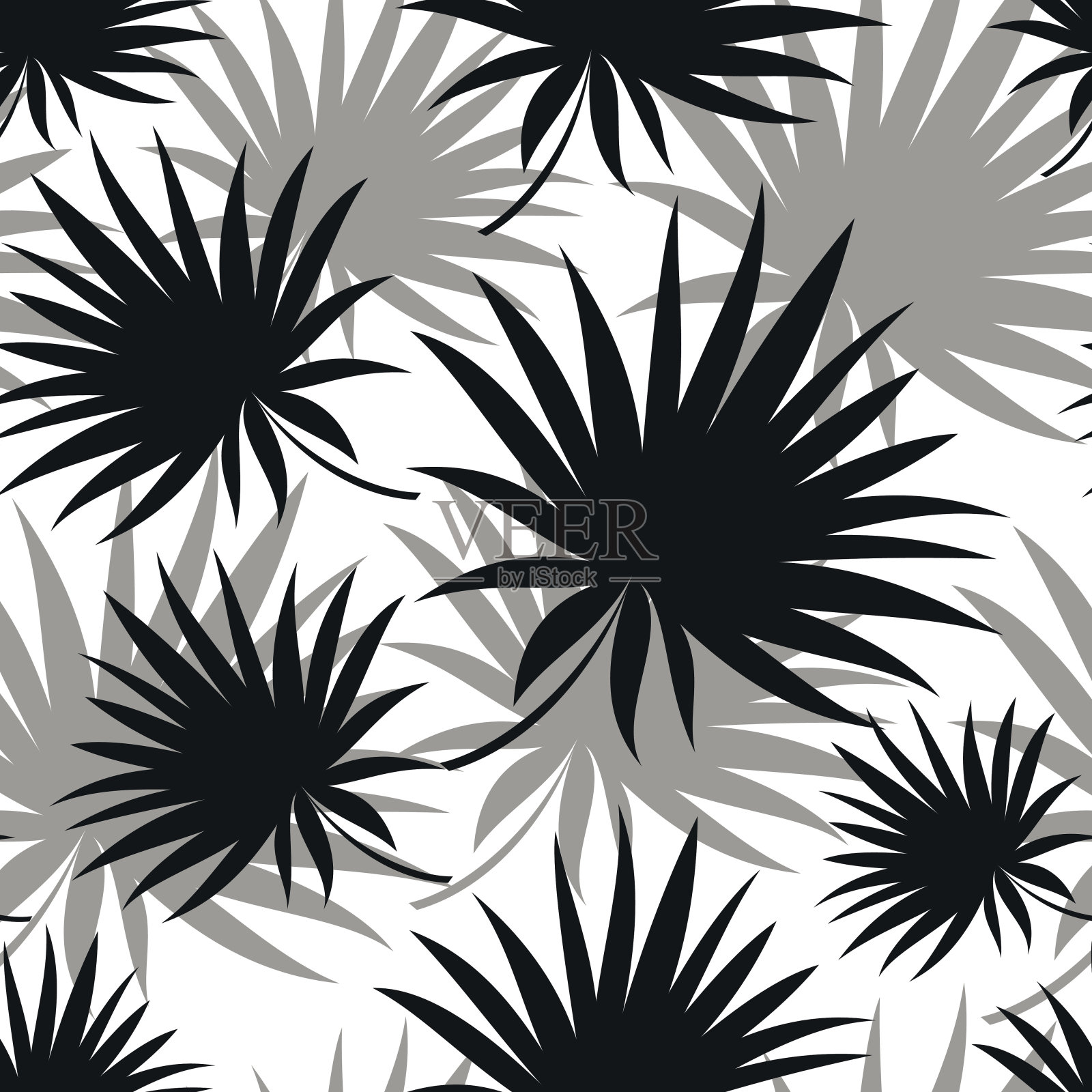 热带棕榈树的图案插画图片素材