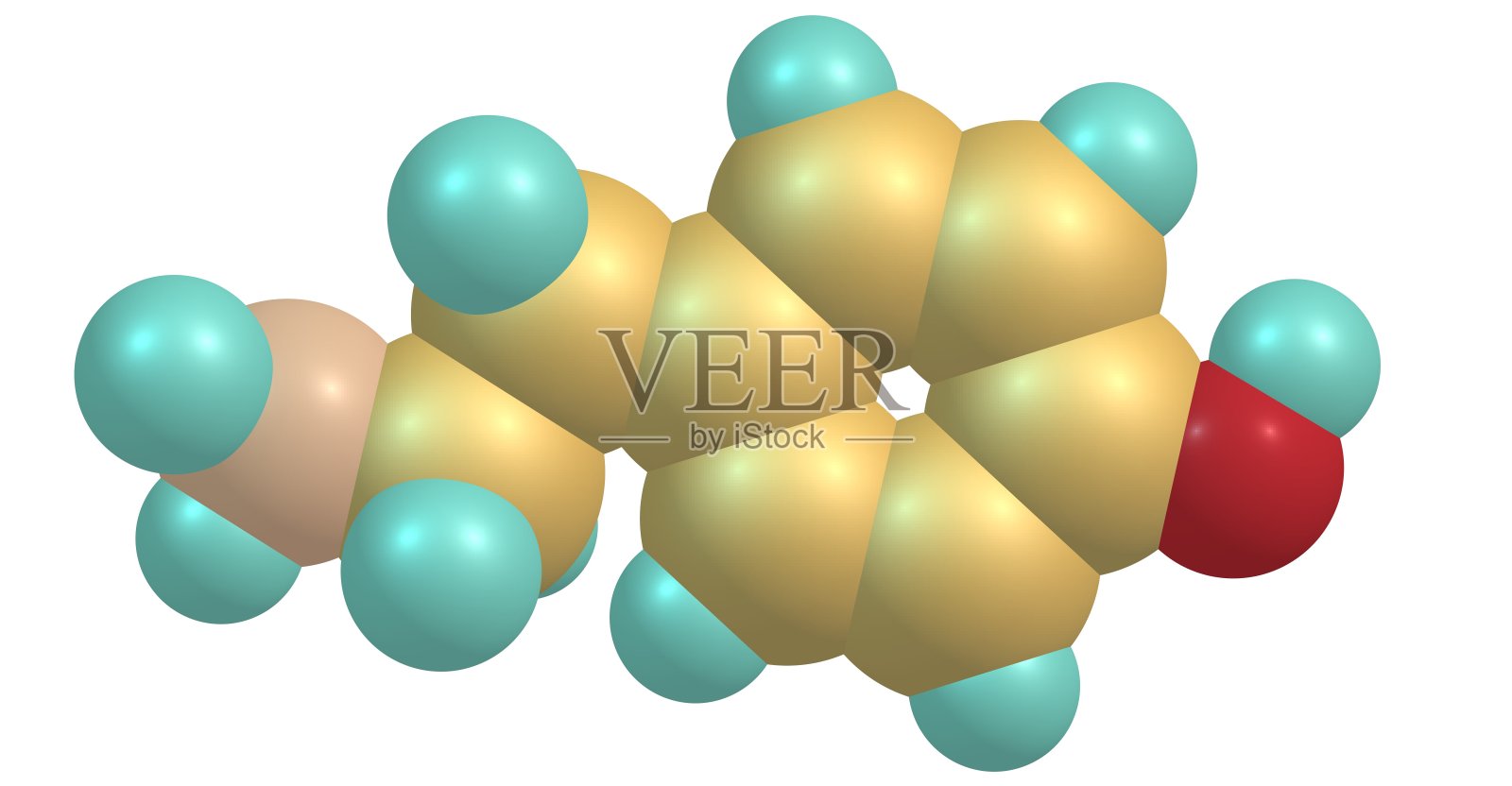 酪胺分子结构孤立在白色上照片摄影图片