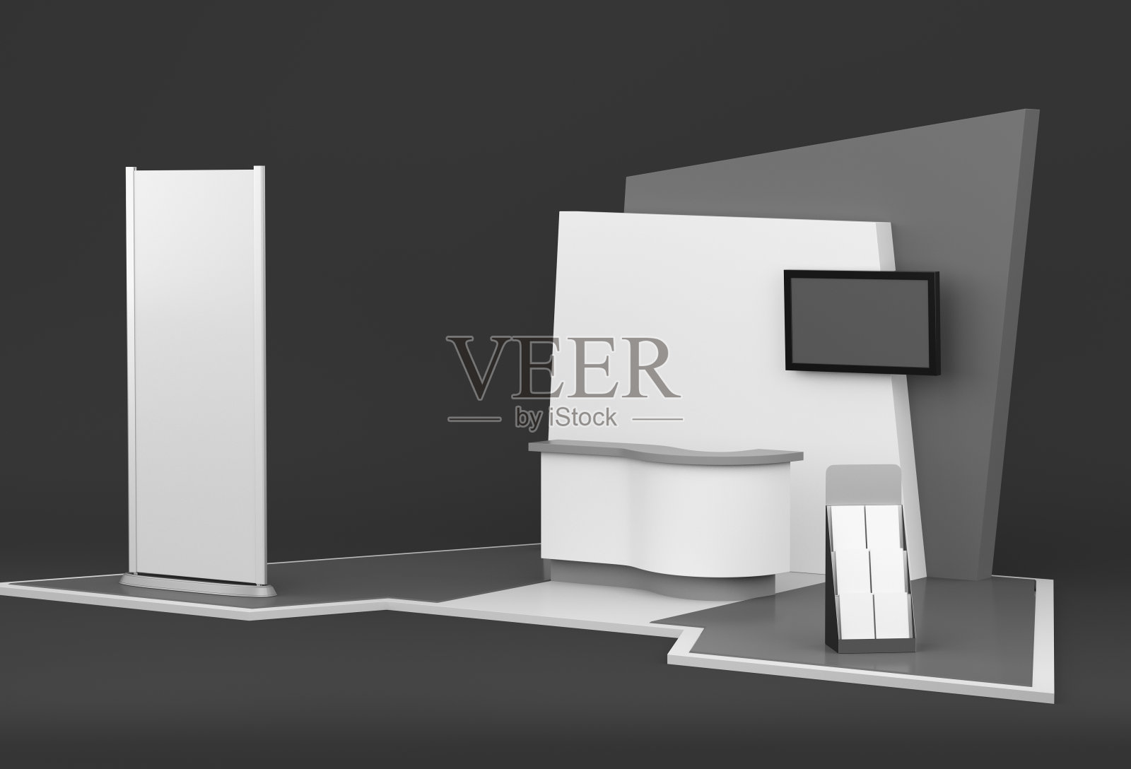 黑色背景上的Booth照片摄影图片