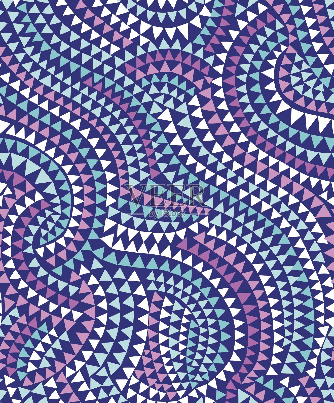 可爱的三角波浪印花插画图片素材