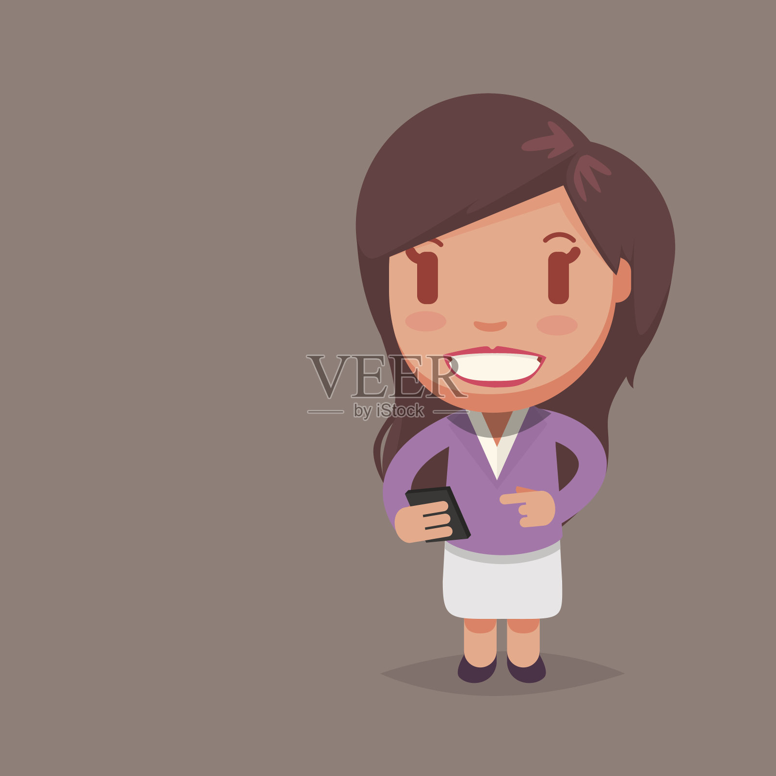 微笑的女孩插画图片素材