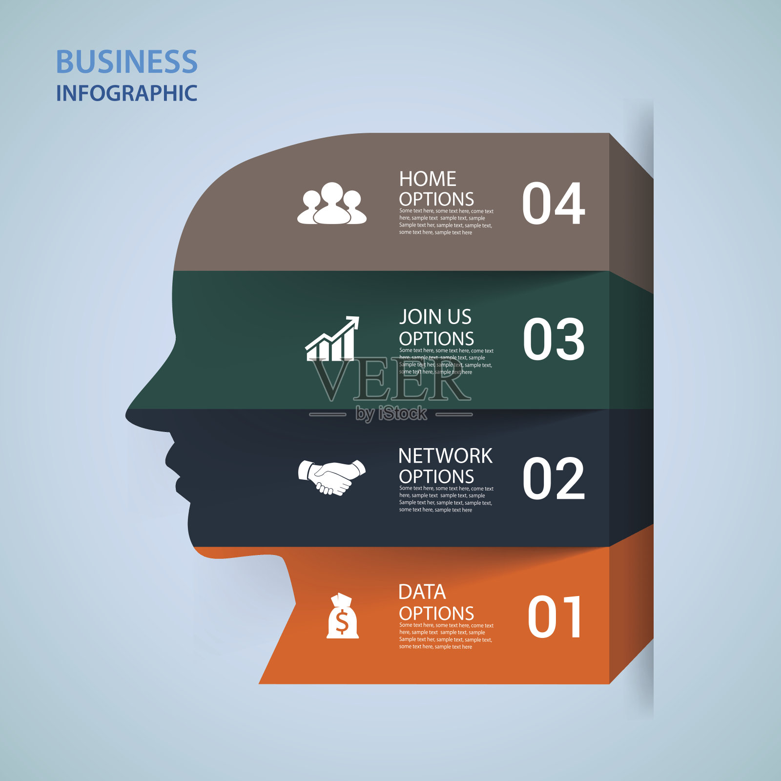 现代信息图形选项横幅。向量。插画图片素材