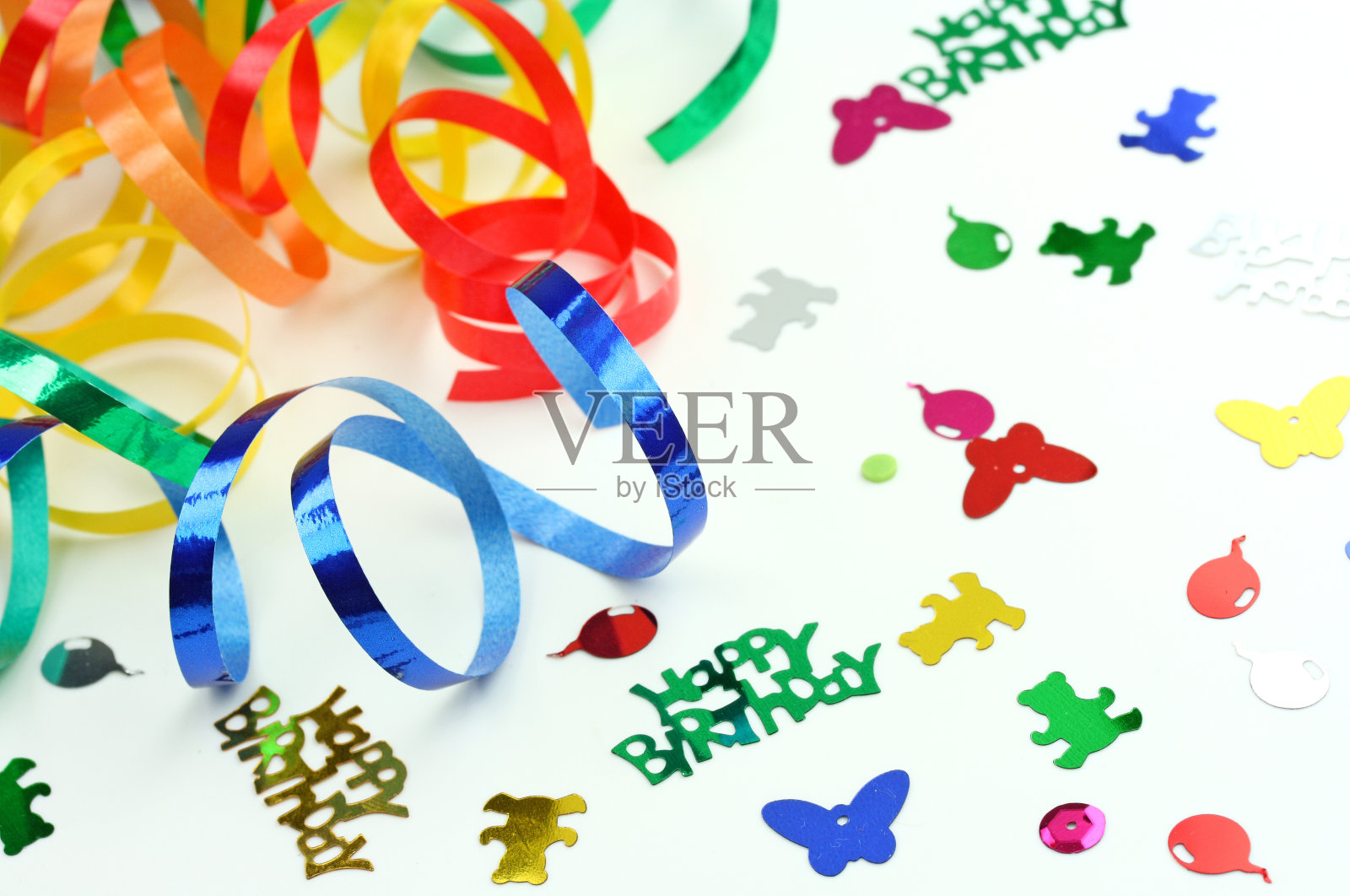 彩带和五彩纸屑照片摄影图片