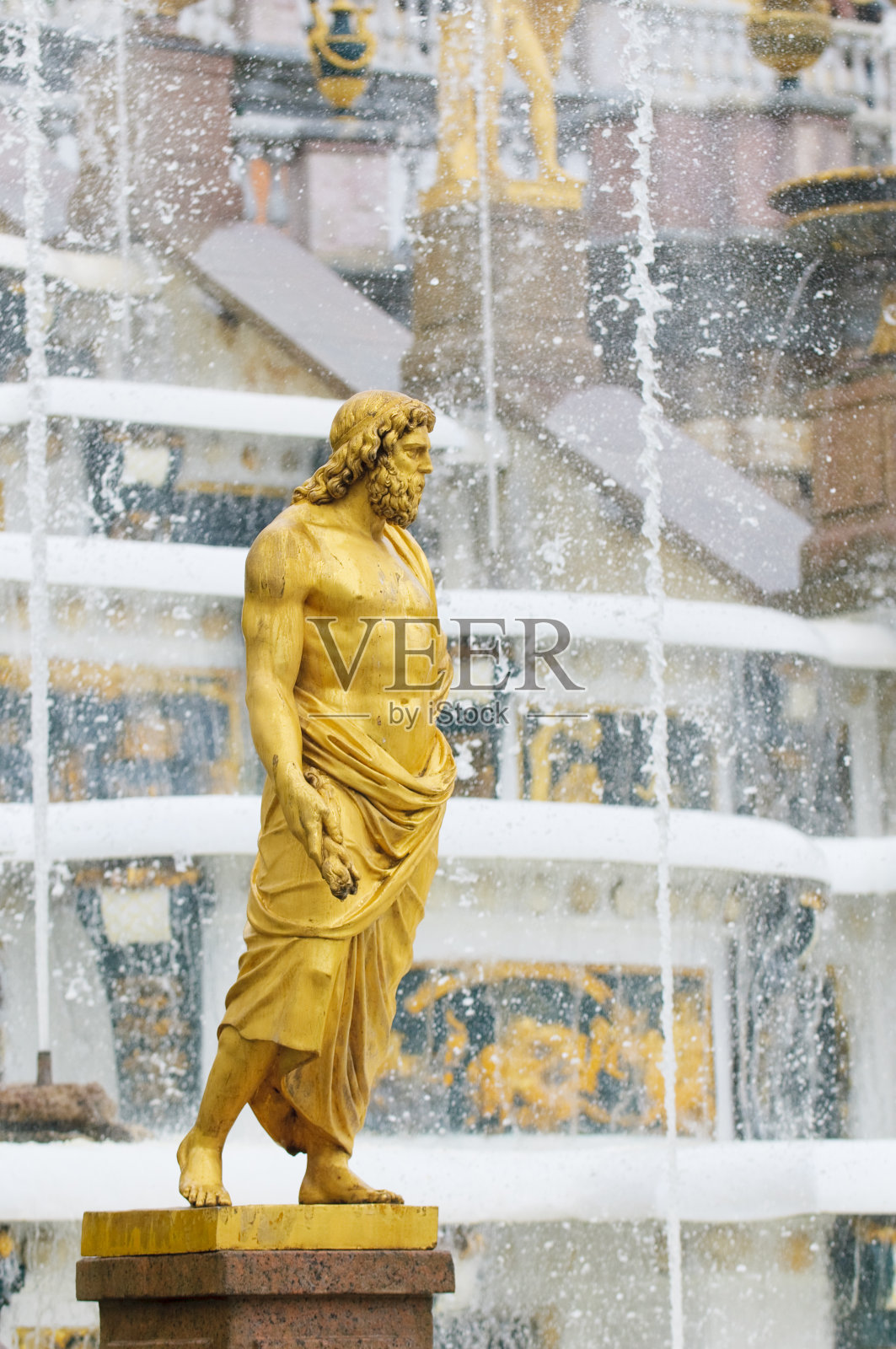 俄罗斯圣彼得堡彼得夫喷泉照片摄影图片