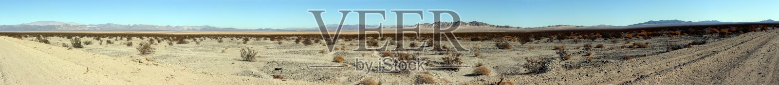 在日落时分的莫哈韦沙漠附近的干旱景观，加利福尼亚，美国照片摄影图片