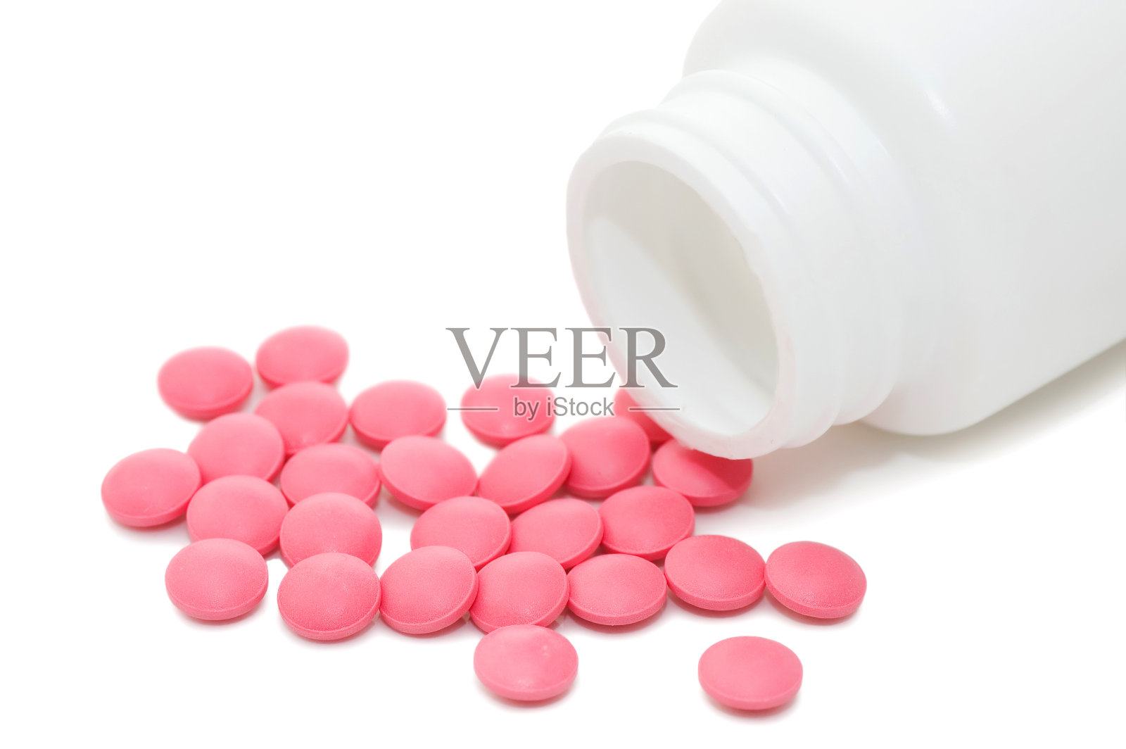 白色背景上的成包药丸照片摄影图片