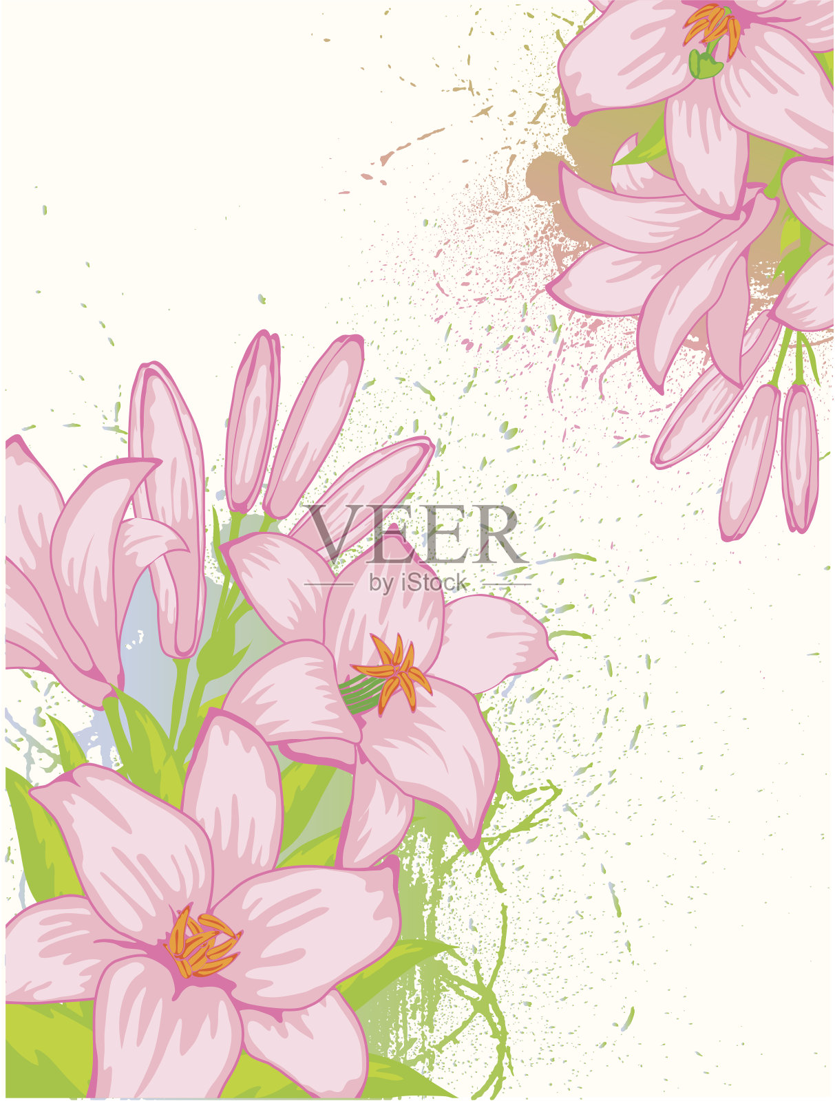 花的背景插画图片素材