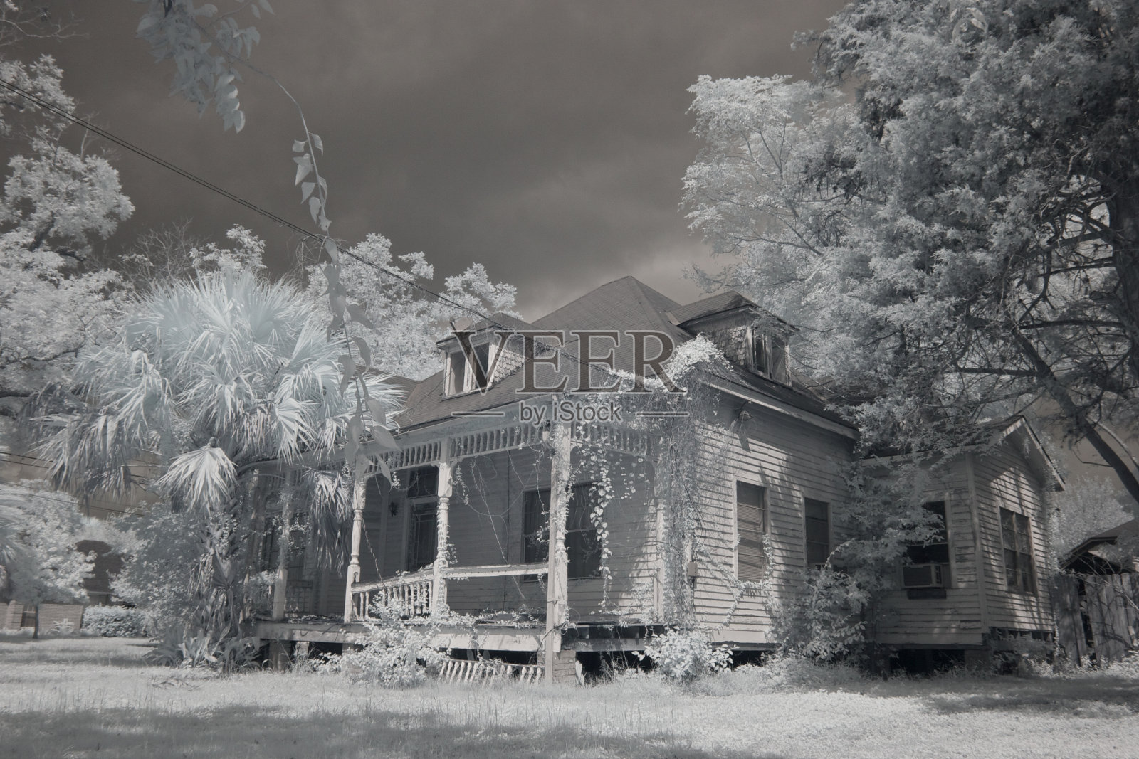 令人毛骨悚然的废弃的房子照片摄影图片