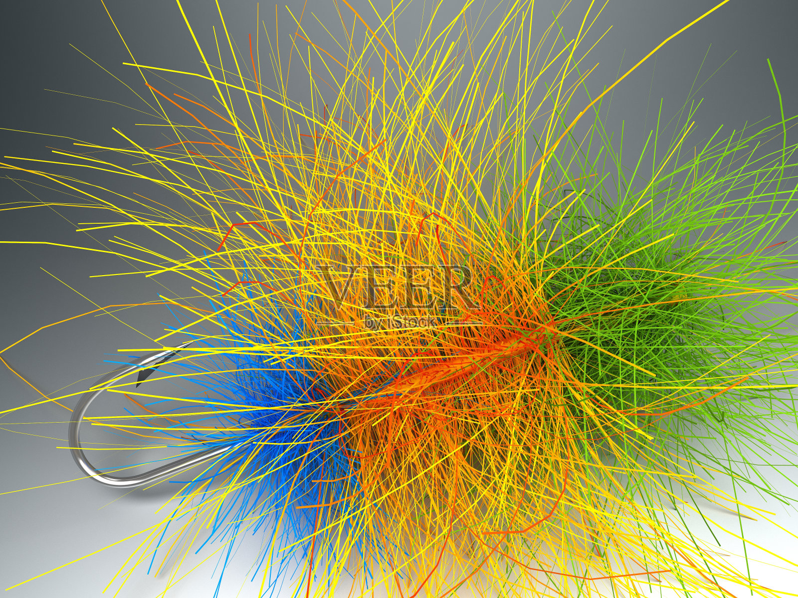 用假蝇钓鱼组照片摄影图片