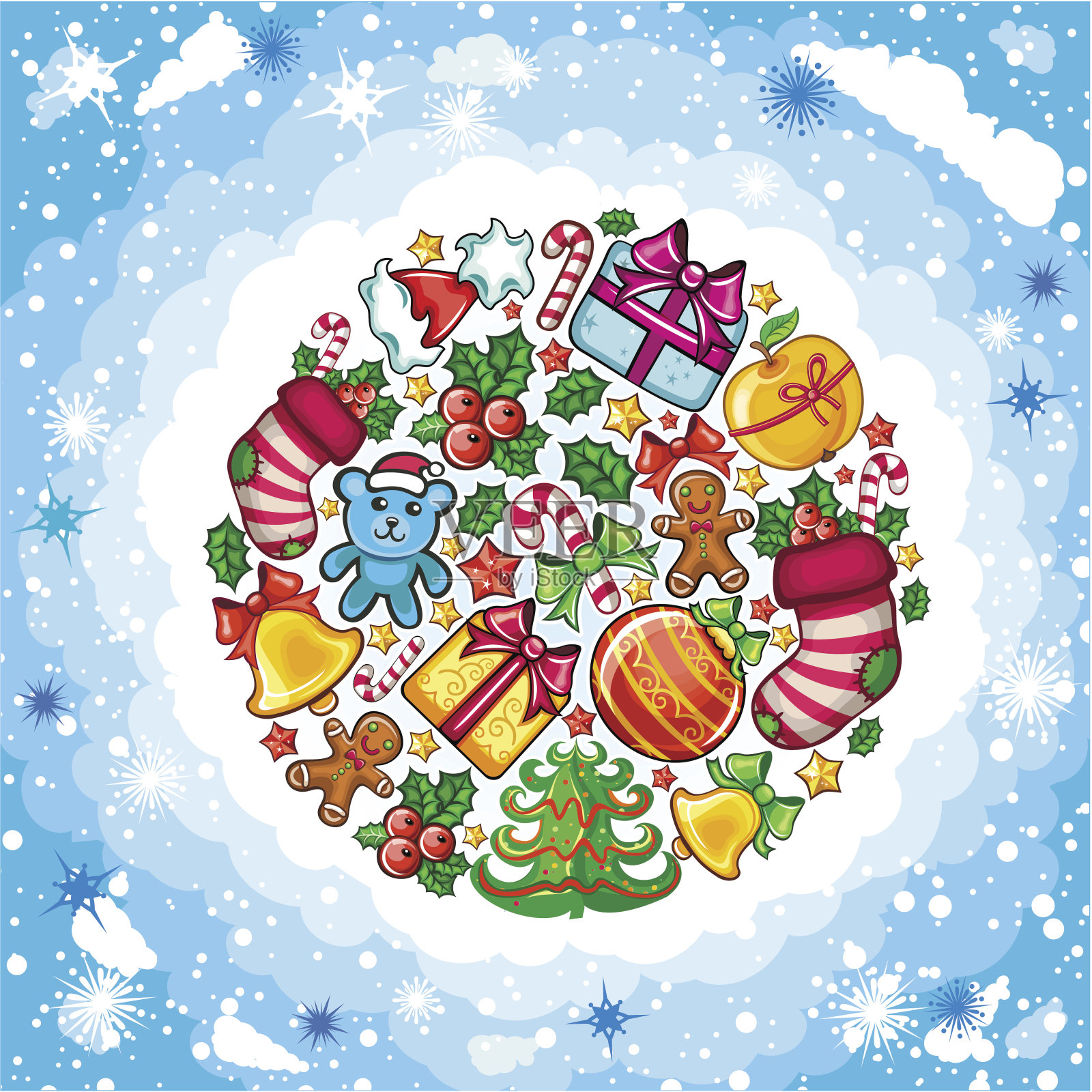 圣诞节的星球插画图片素材