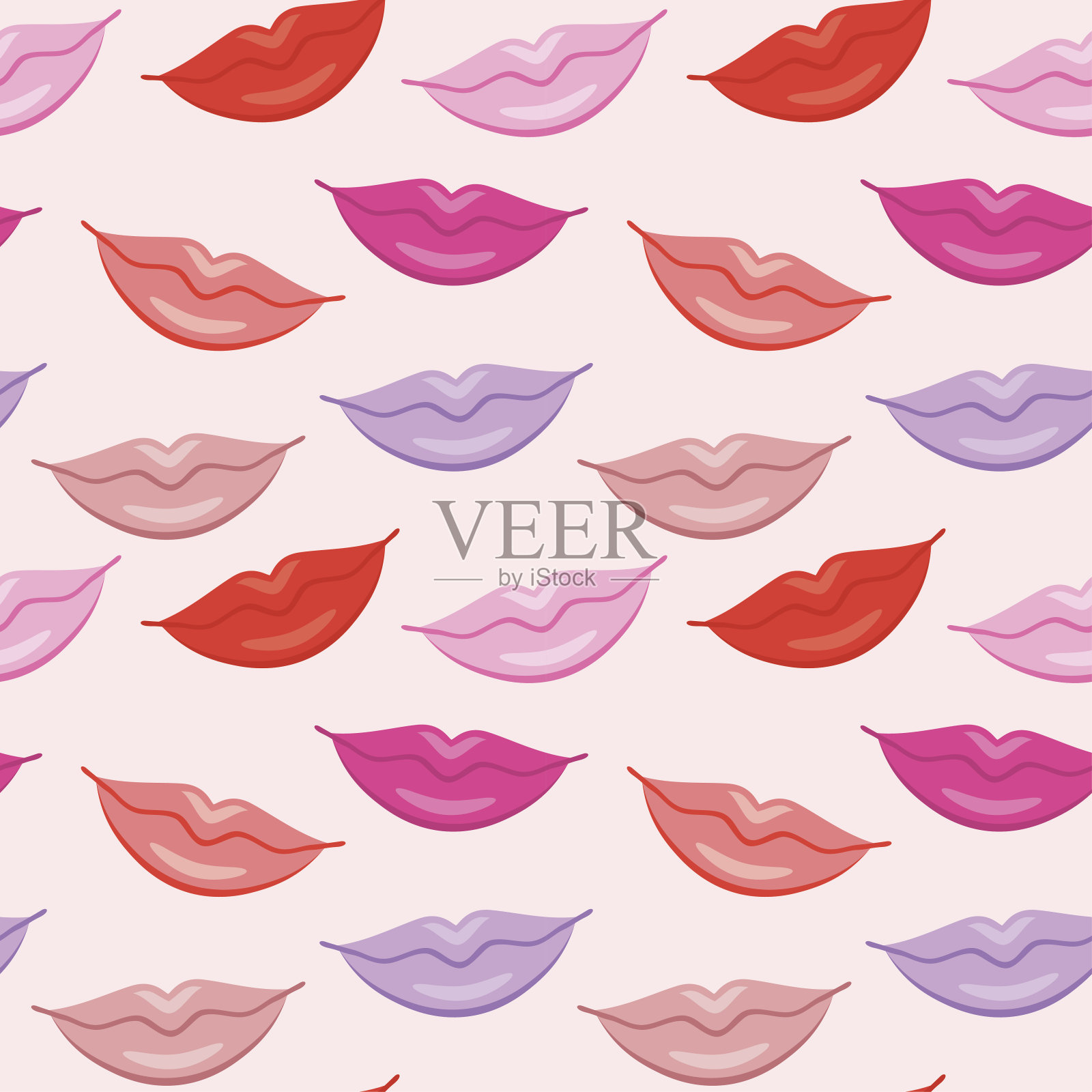 无缝的嘴唇模式设计元素图片