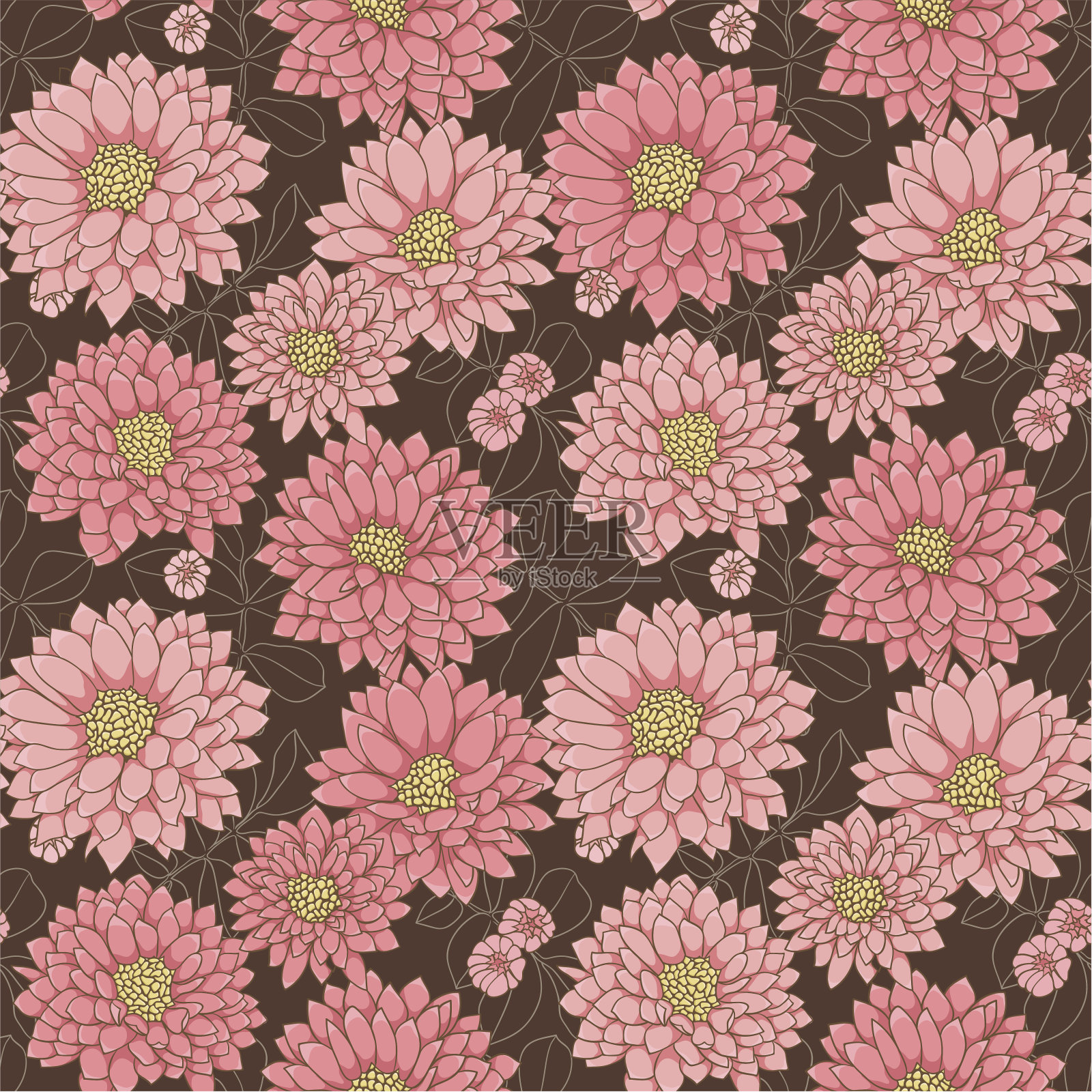 花卉无缝模式插画图片素材