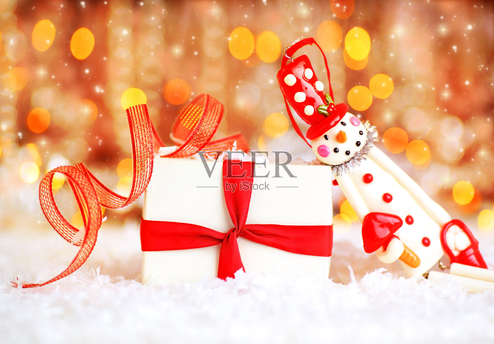 节日背景可爱的雪人照片摄影图片