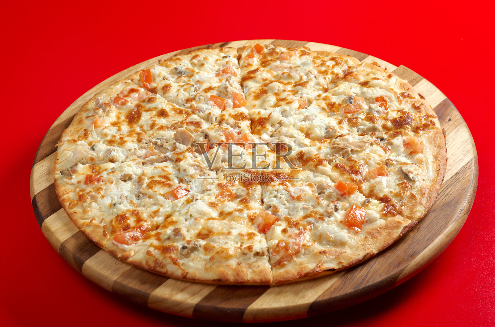 披萨的鱼照片摄影图片