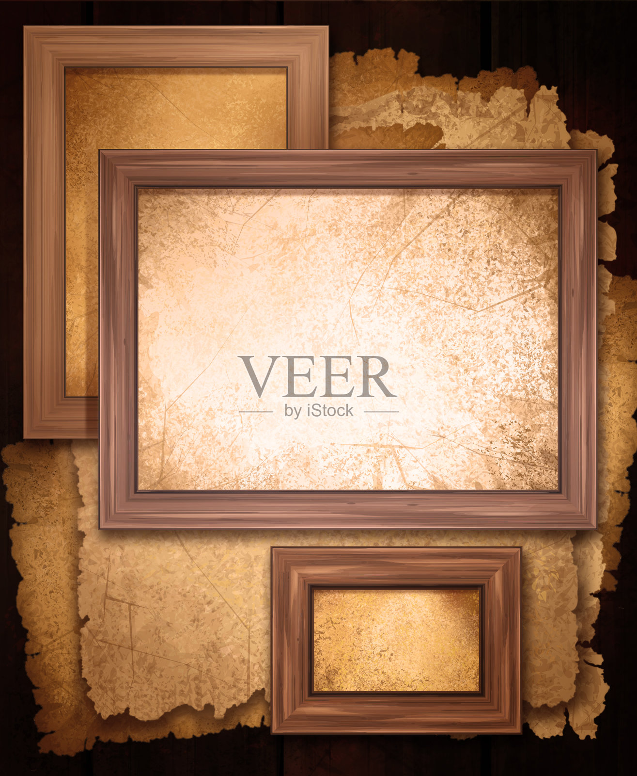 旧报纸和镜框。照片摄影图片