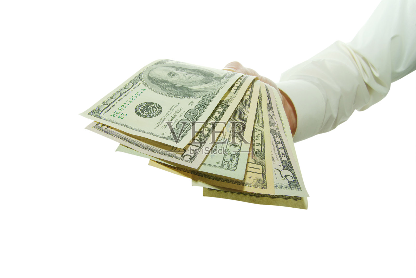 拿钱照片摄影图片