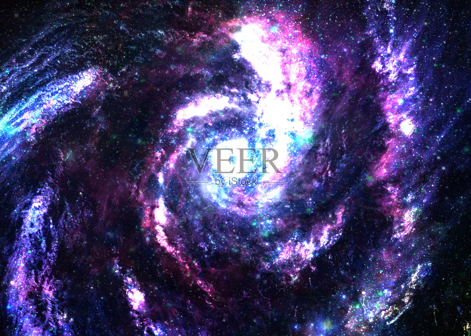 宇宙深处的一个美丽的螺旋星系照片摄影图片