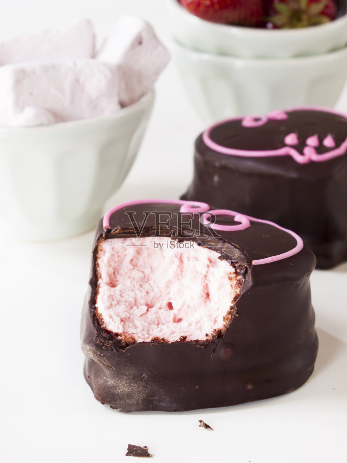 巧克力覆盖棉花糖照片摄影图片