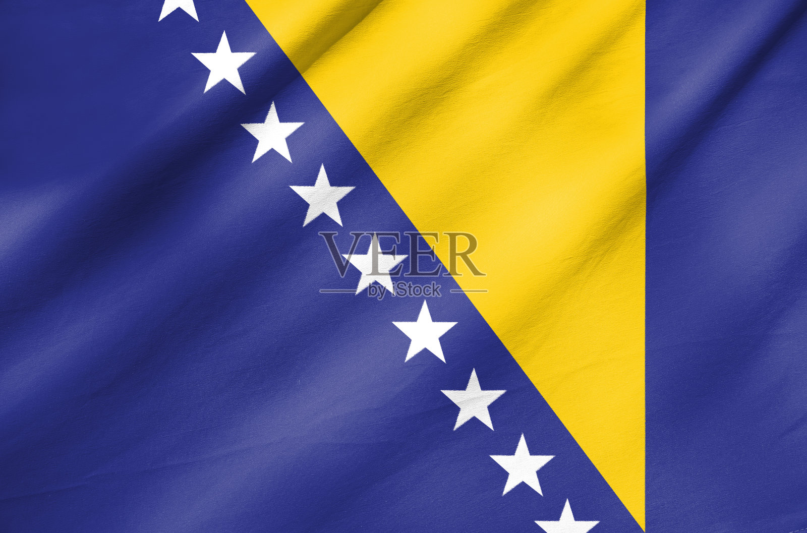 波斯尼亚和黑塞哥维那织物旗照片摄影图片