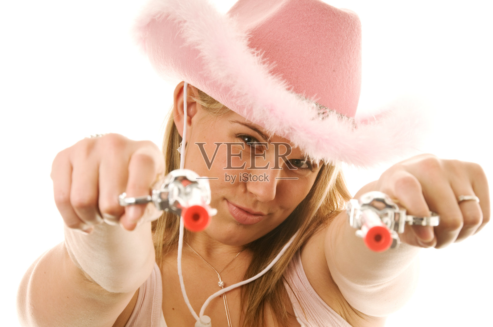 粉红女牛仔照片摄影图片