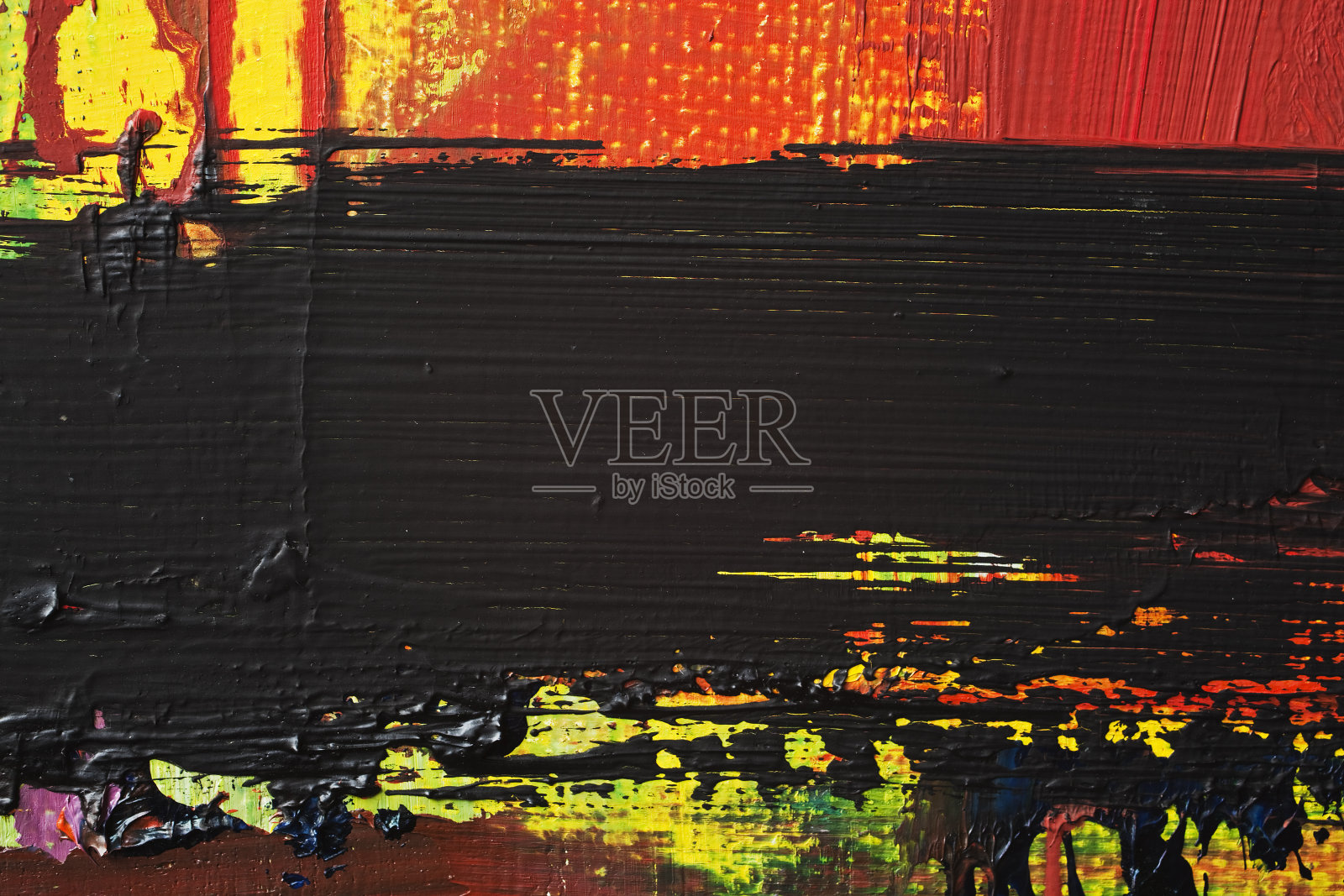 抽象画上黄色、红色和黑色的艺术背景。照片摄影图片