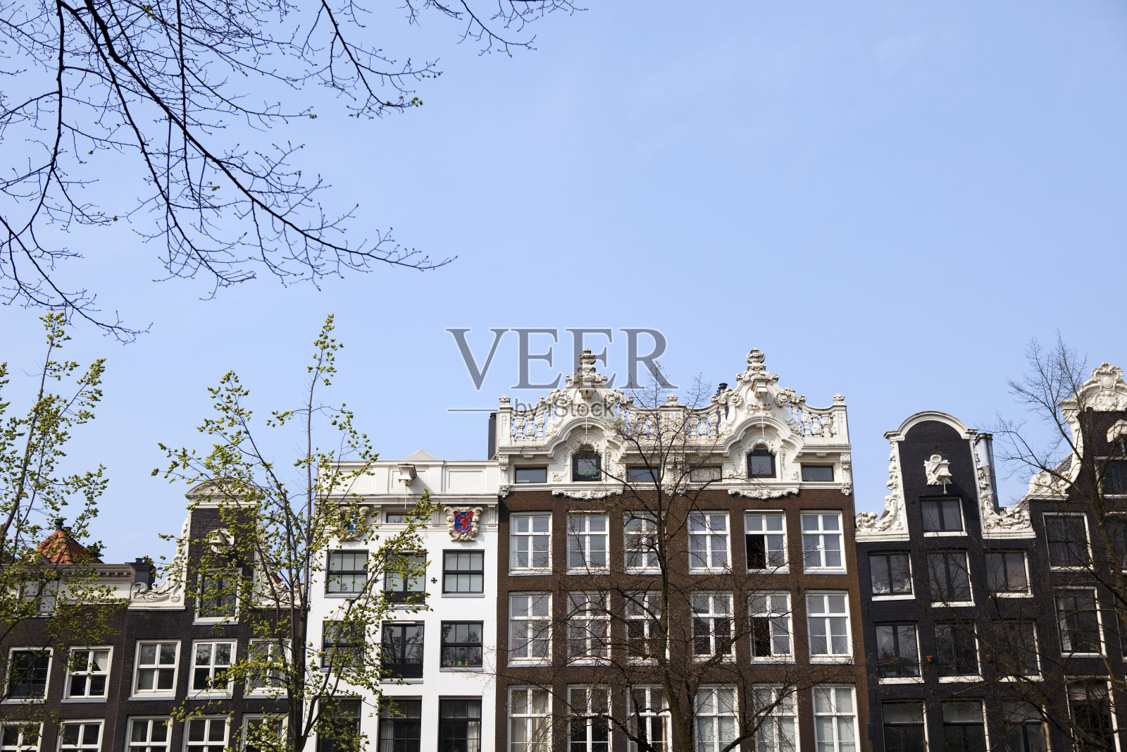 阿姆斯特丹的山墙房屋照片摄影图片