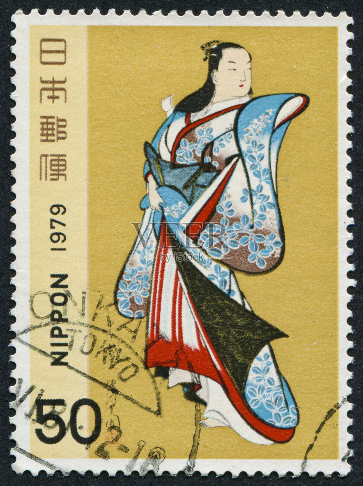 艺妓的邮票照片摄影图片