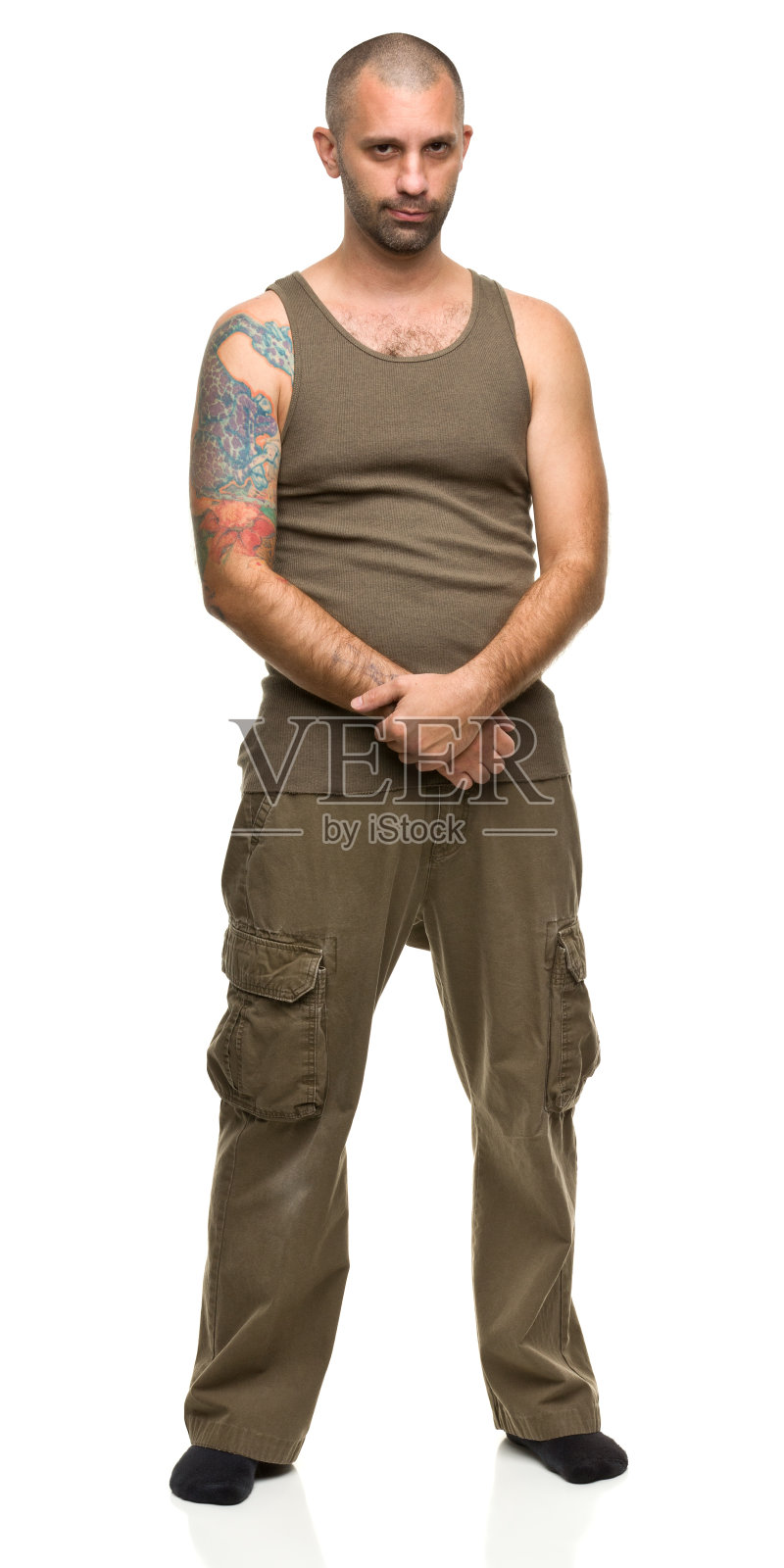 纹身男人站照片摄影图片