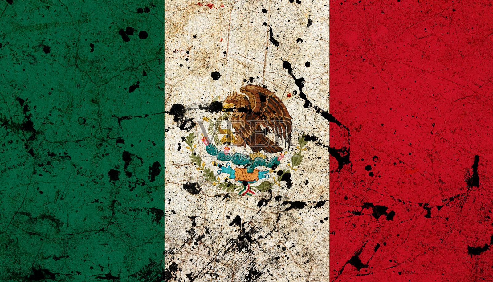 墨西哥肮脏的垃圾旗照片摄影图片