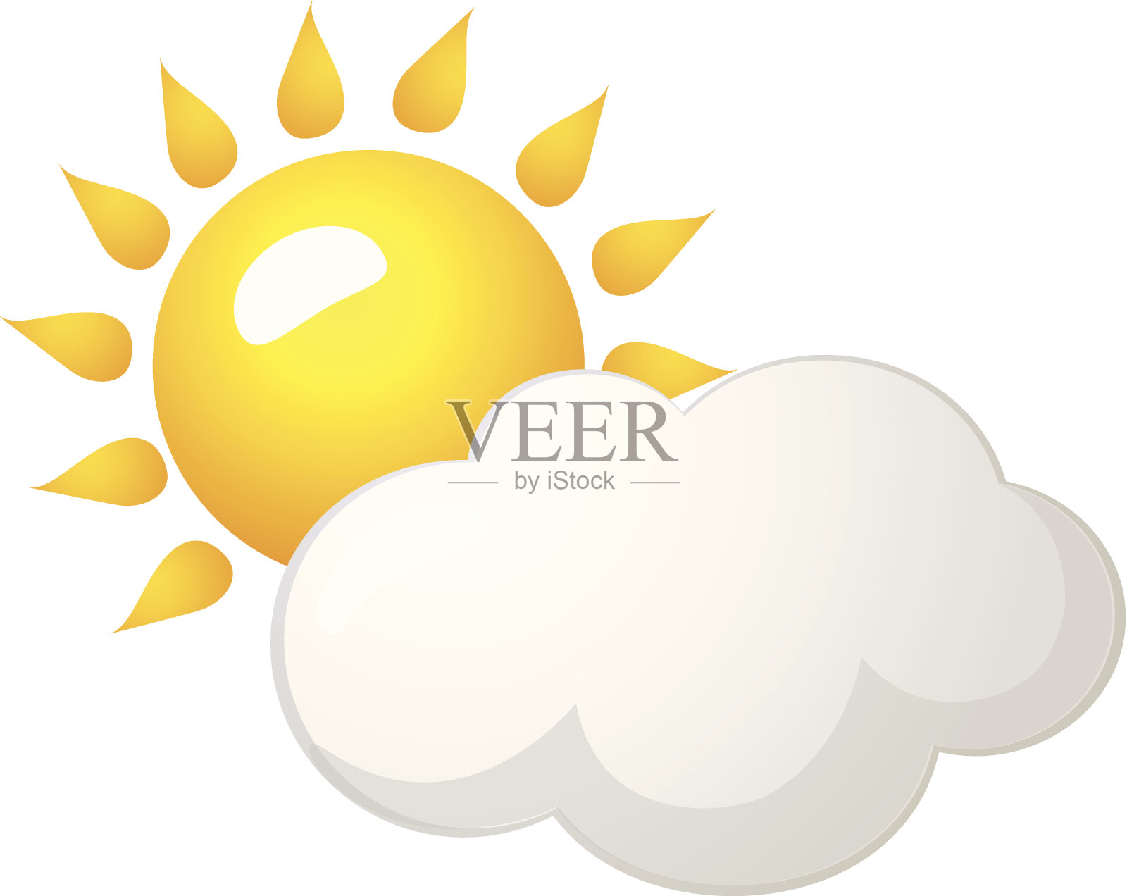 矢量图标太阳和云插画图片素材